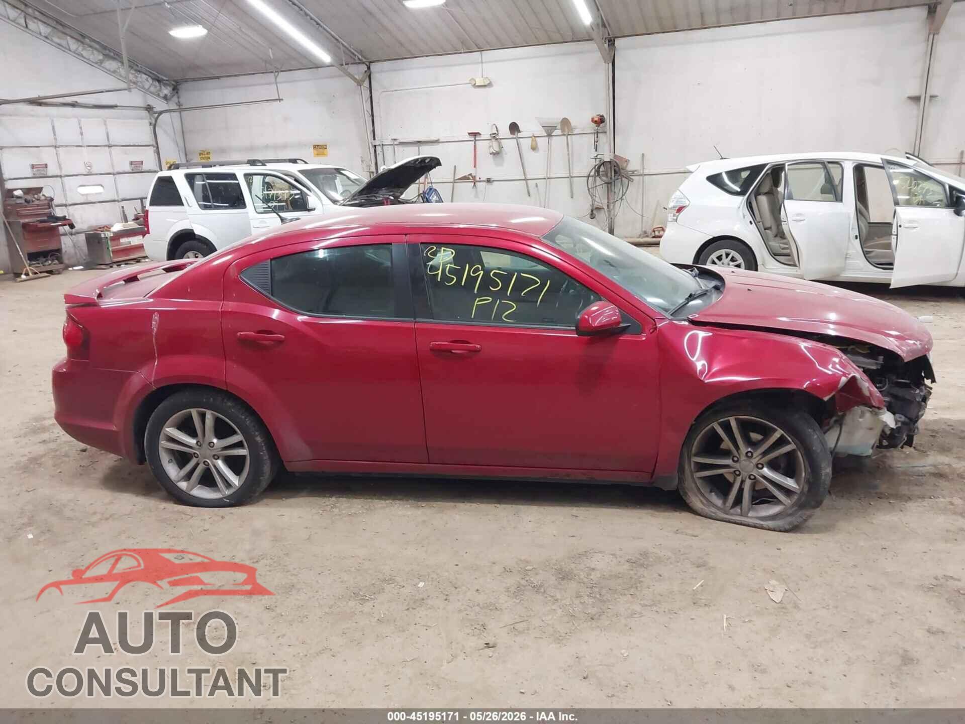 DODGE AVENGER 2012 - 1C3CDZEG6CN142425