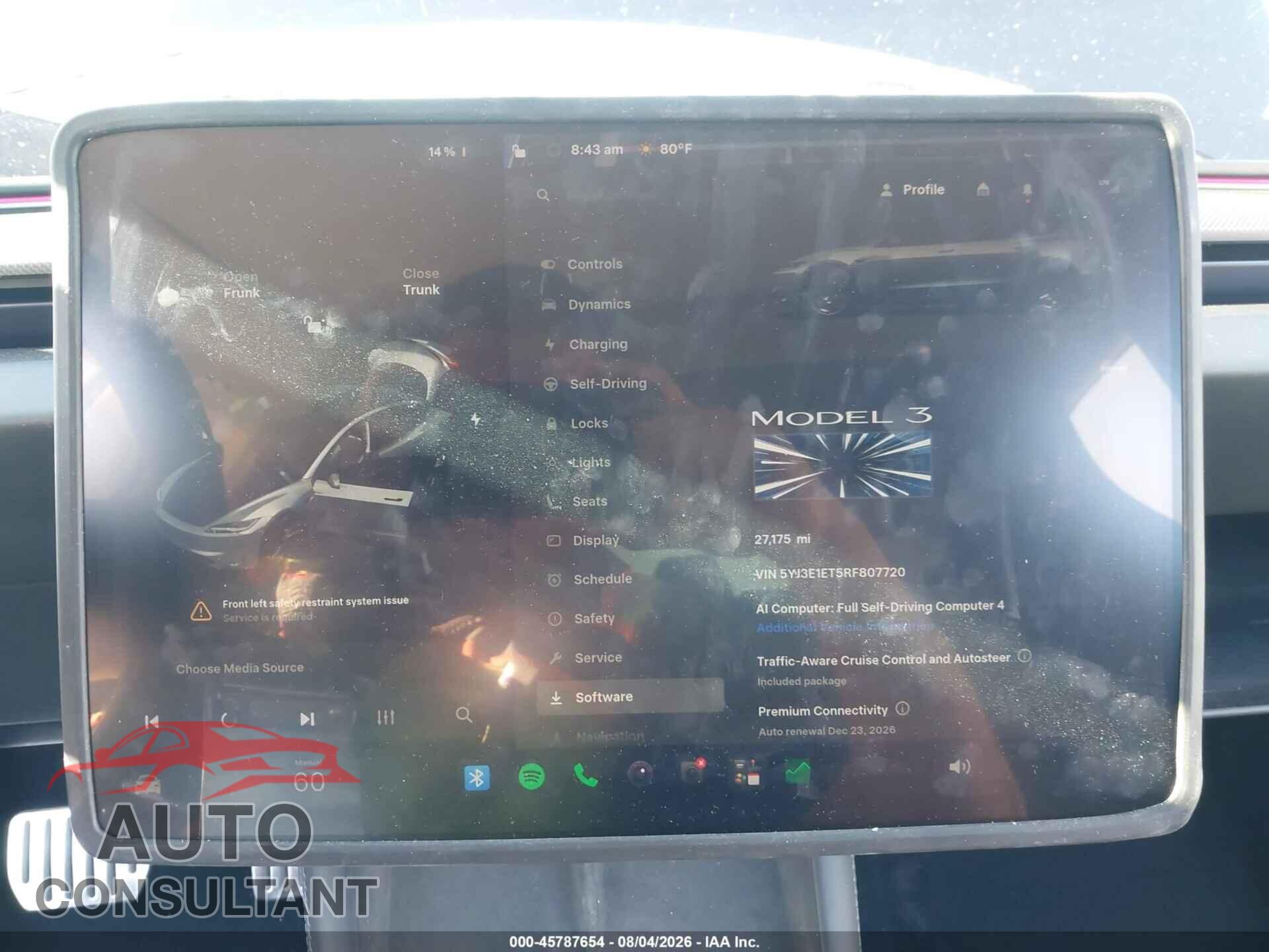 TESLA MODEL 3 2024 - 5YJ3E1ET5RF807720