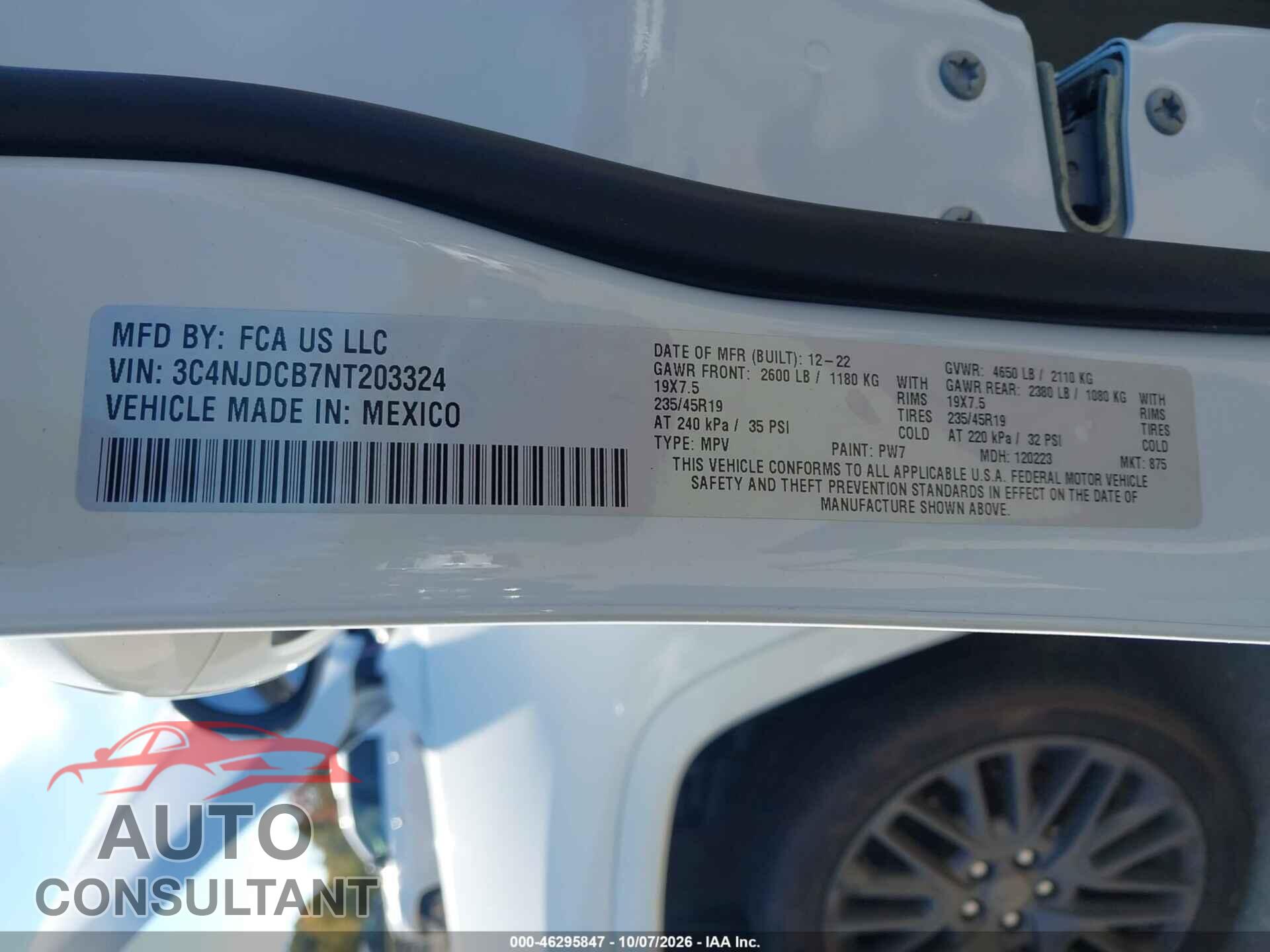 JEEP COMPASS 2022 - 3C4NJDCB7NT203324