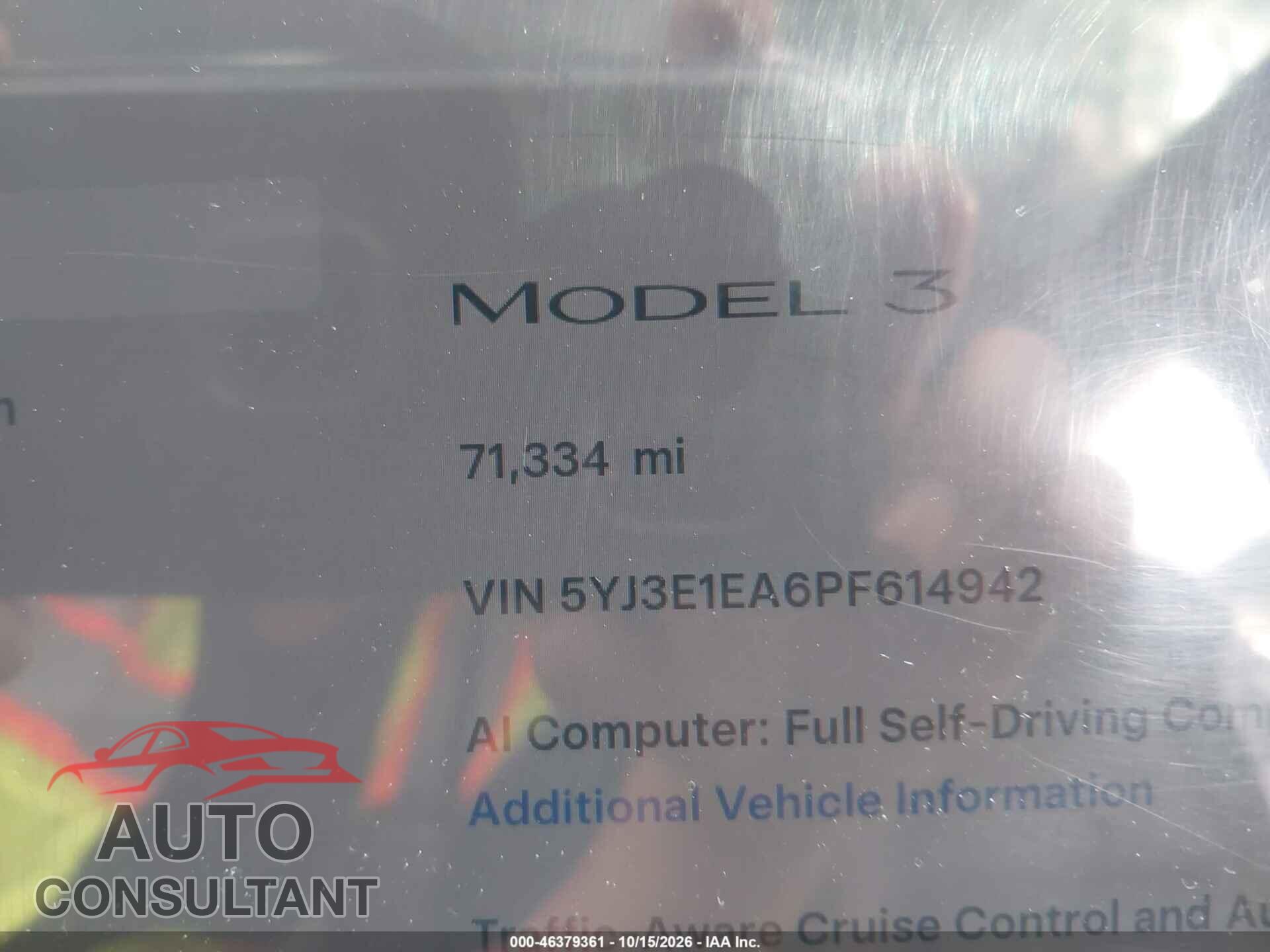 TESLA MODEL 3 2023 - 5YJ3E1EA6PF614942