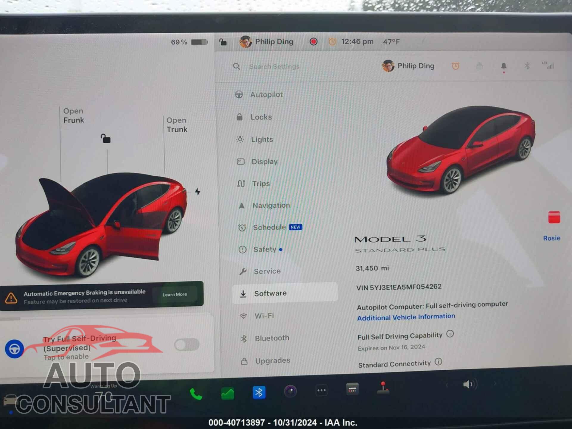 TESLA MODEL 3 2021 - 5YJ3E1EA5MF054262