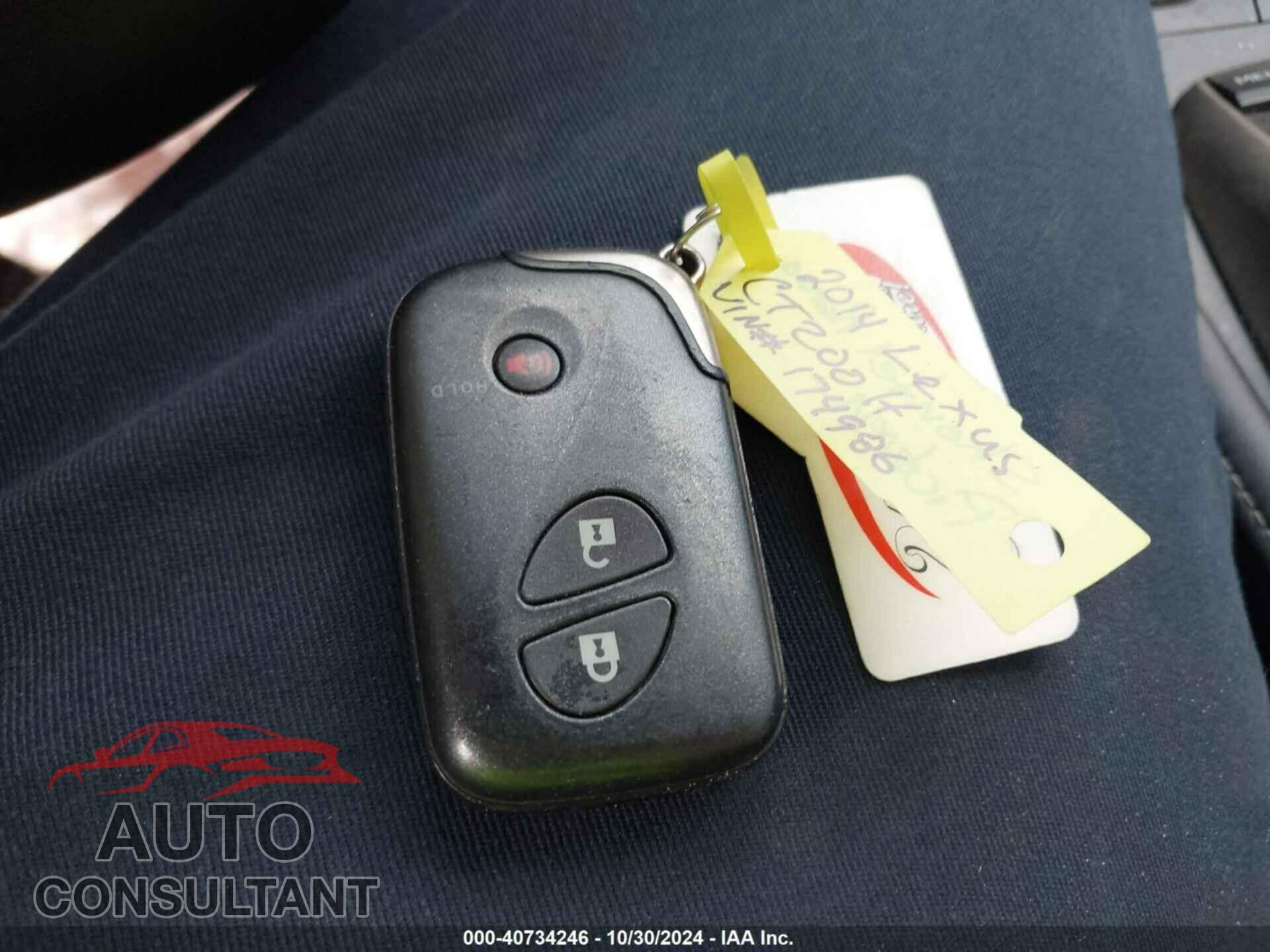 LEXUS CT 200H 2014 - JTHKD5BH8E2174986