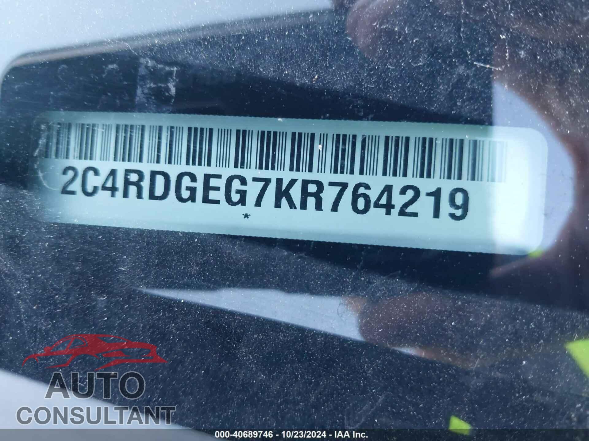 DODGE GRAND CARAVAN 2019 - 2C4RDGEG7KR764219