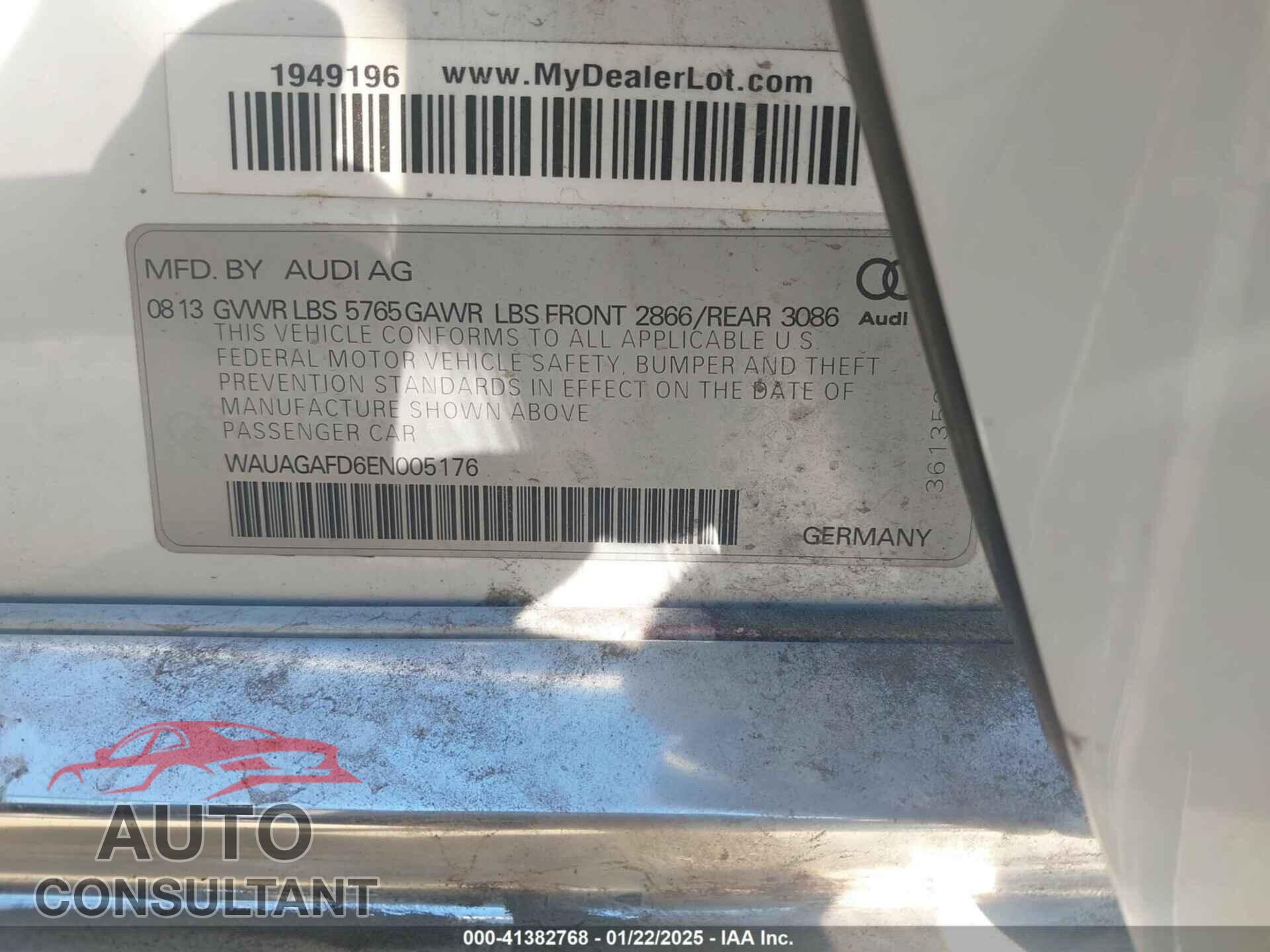 AUDI A8 2014 - WAUAGAFD6EN005176