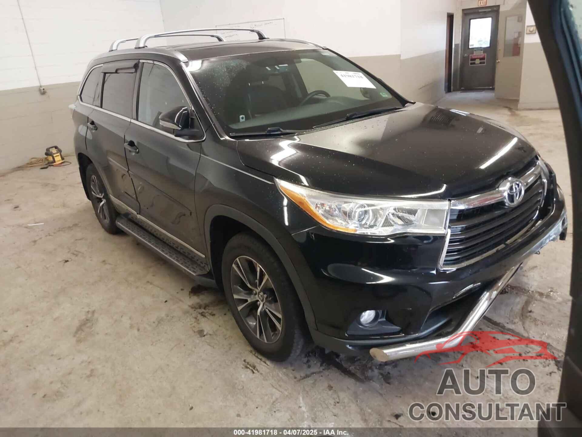 TOYOTA HIGHLANDER 2016 - 5TDJKRFH8GS502892