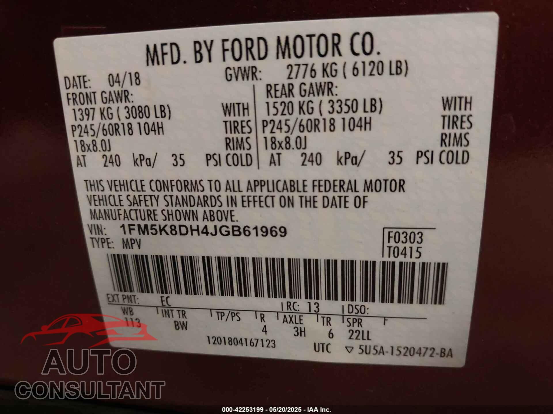 FORD EXPLORER 2018 - 1FM5K8DH4JGB61969
