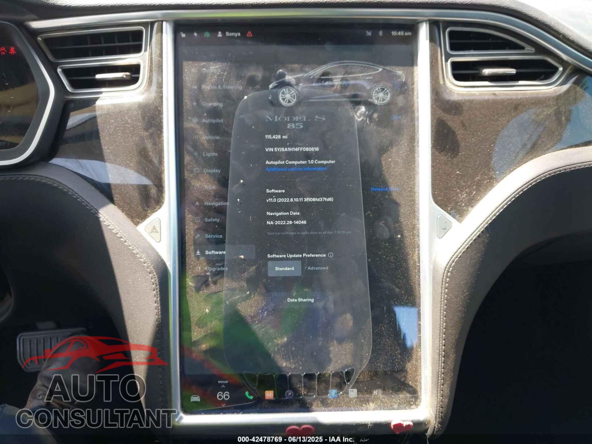 TESLA MODEL S 2015 - 5YJSA1H14FF080616