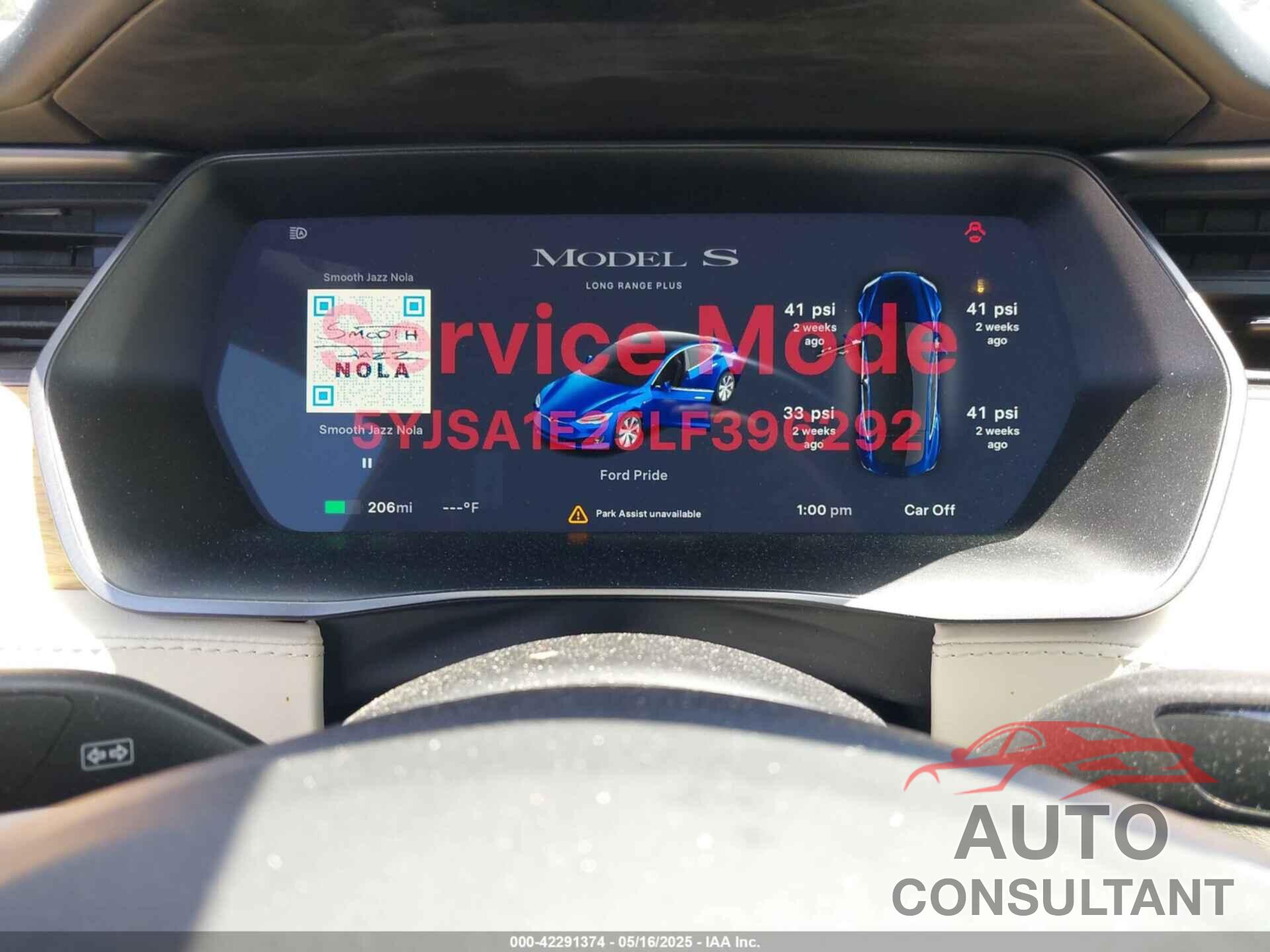 TESLA MODEL S 2020 - 5YJSA1E25LF396292