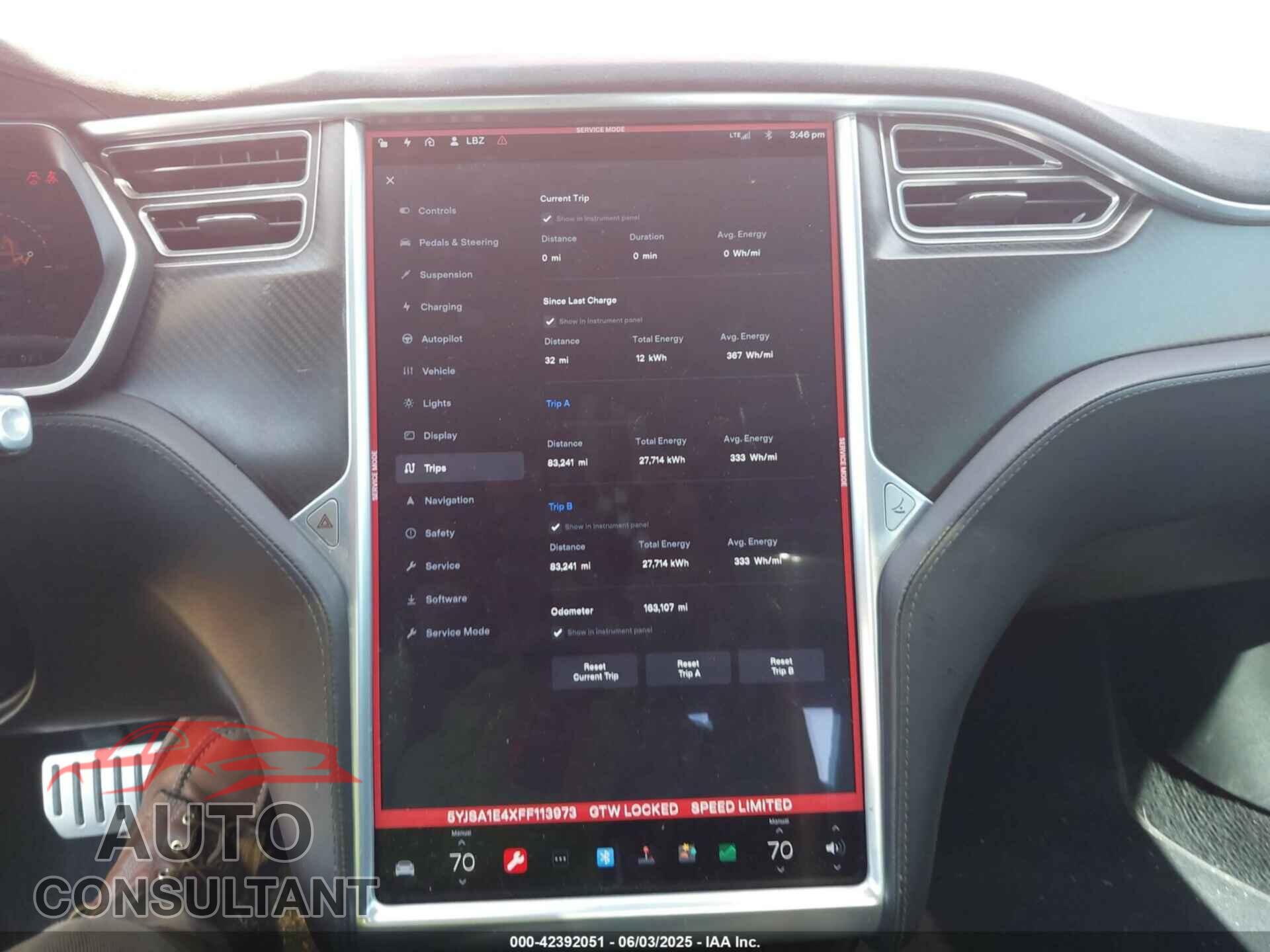 TESLA MODEL S 2015 - 5YJSA1E4XFF113973
