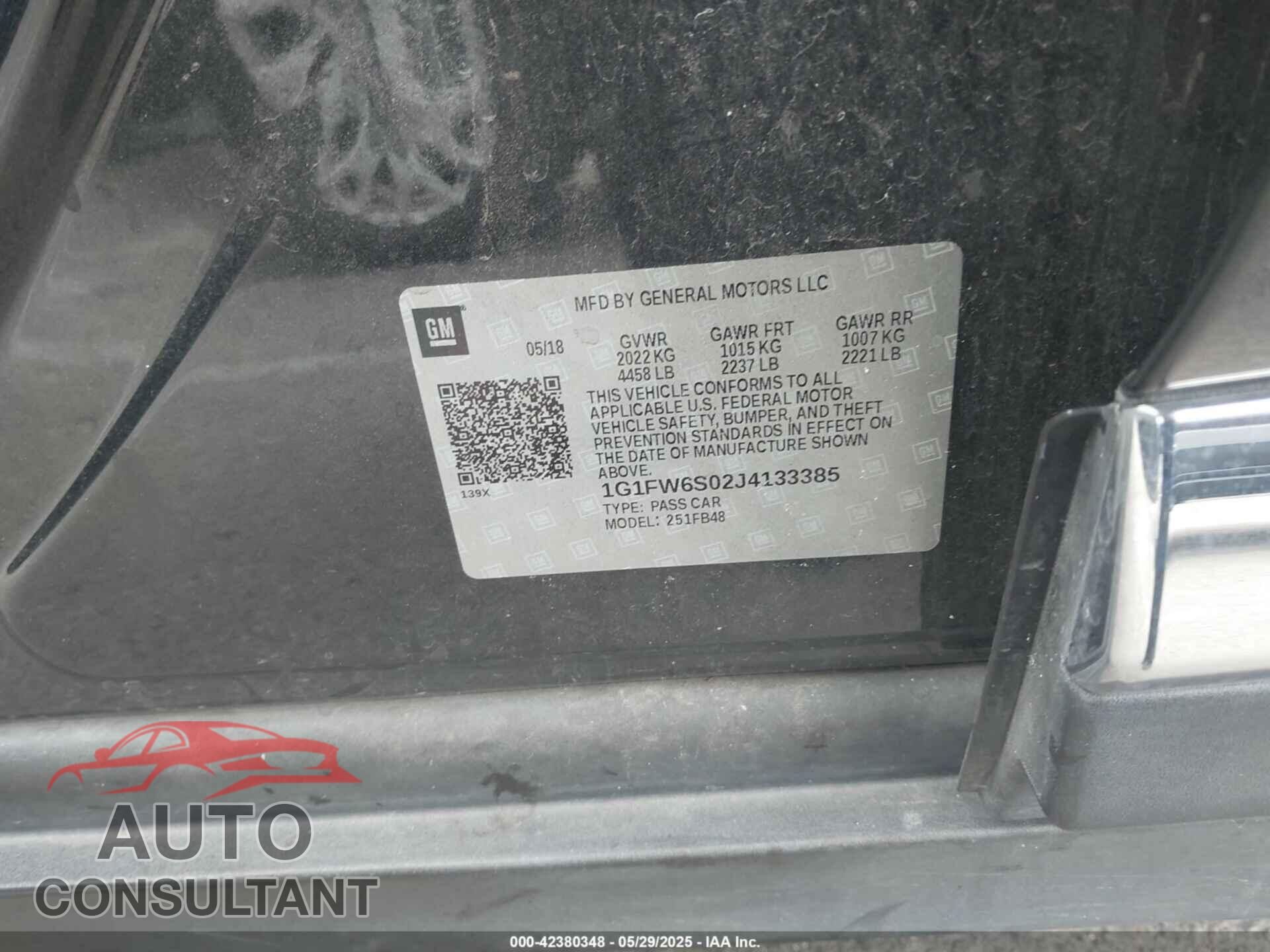 CHEVROLET BOLT EV 2018 - 1G1FW6S02J4133385