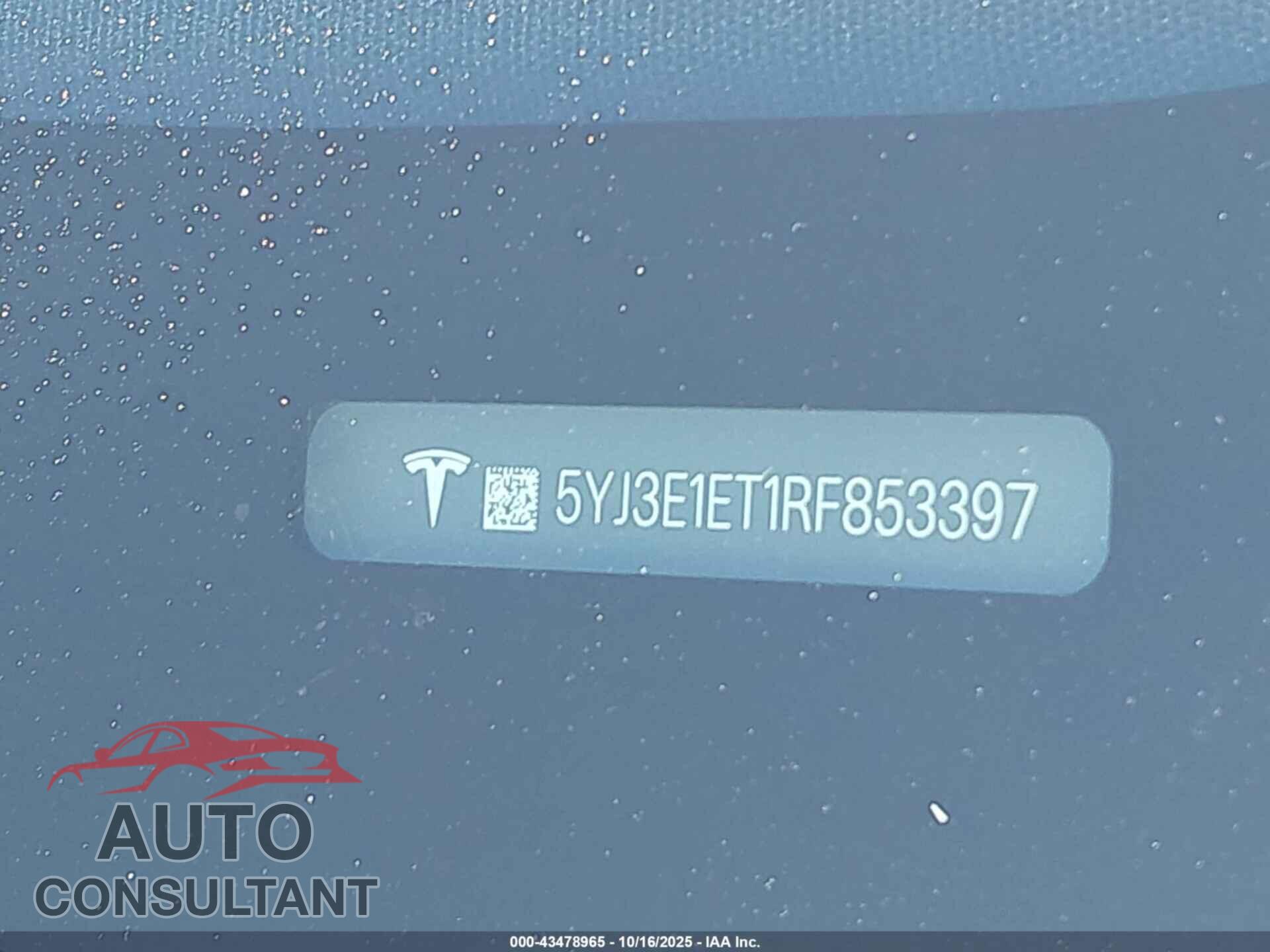 TESLA MODEL 3 2024 - 5YJ3E1ET1RF853397