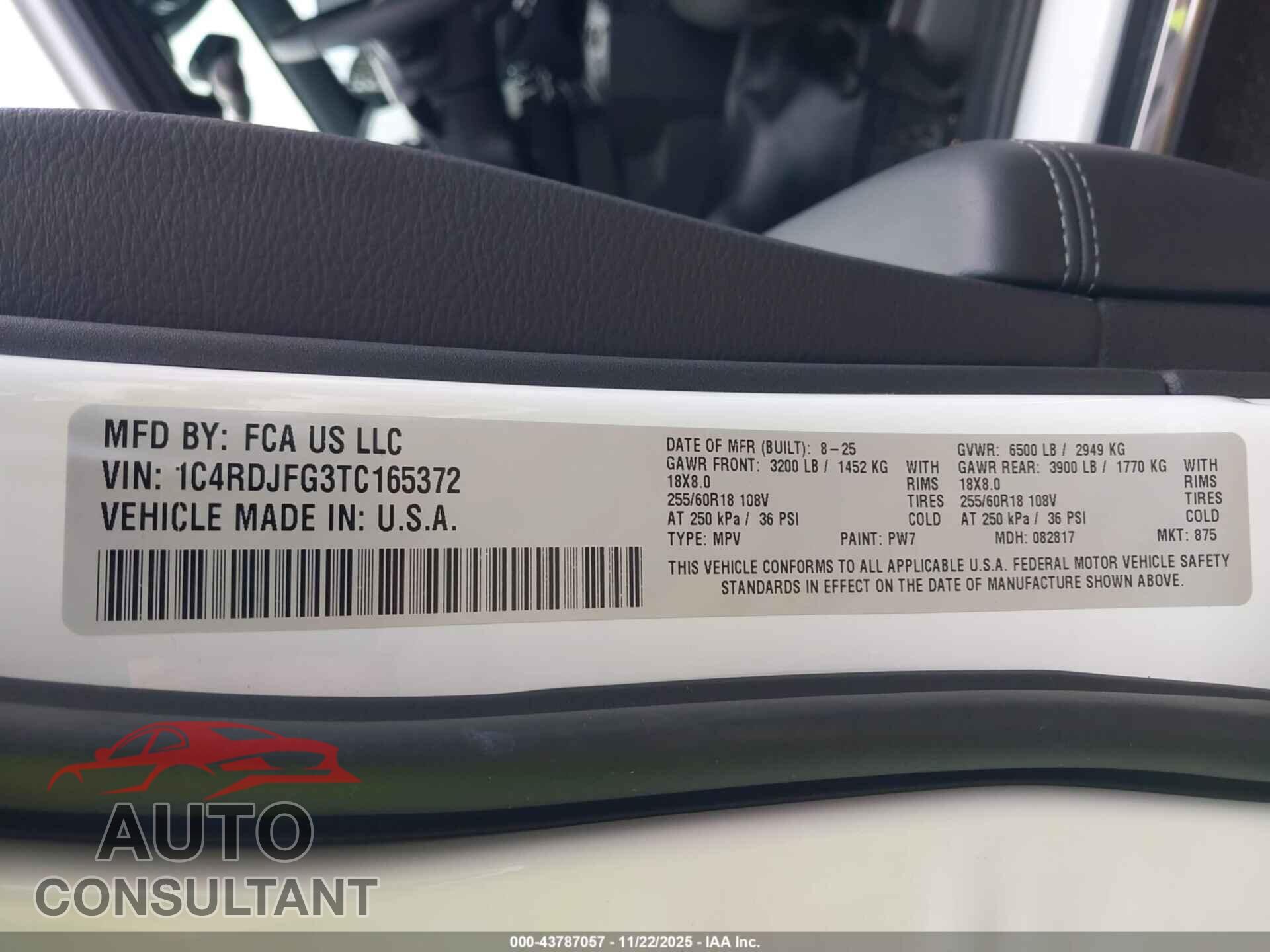 DODGE DURANGO 2026 - 1C4RDJFG3TC165372