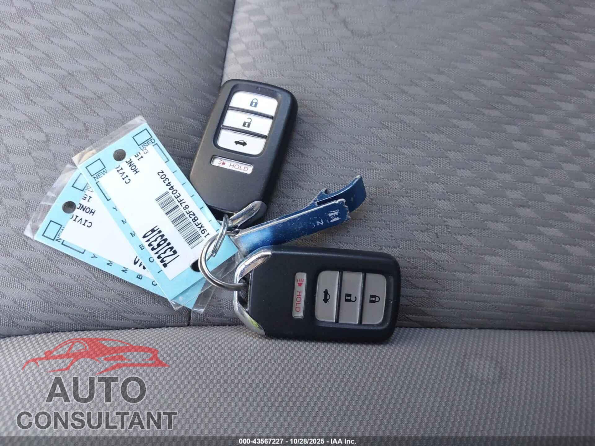 HONDA CIVIC 2015 - 19XFB2F87FE044302