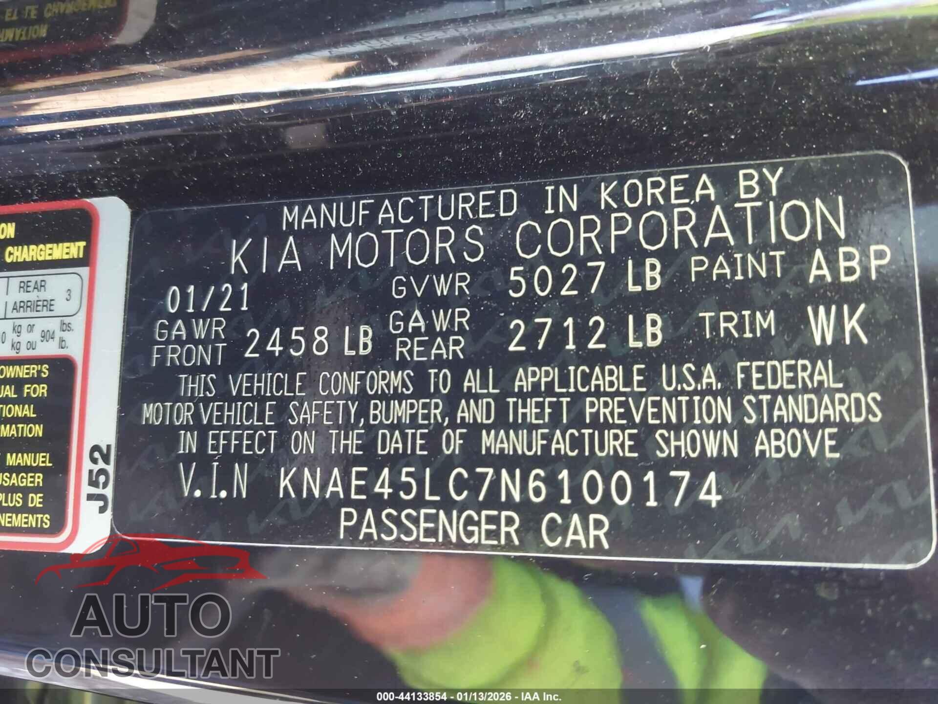 KIA STINGER 2022 - KNAE45LC7N6100174