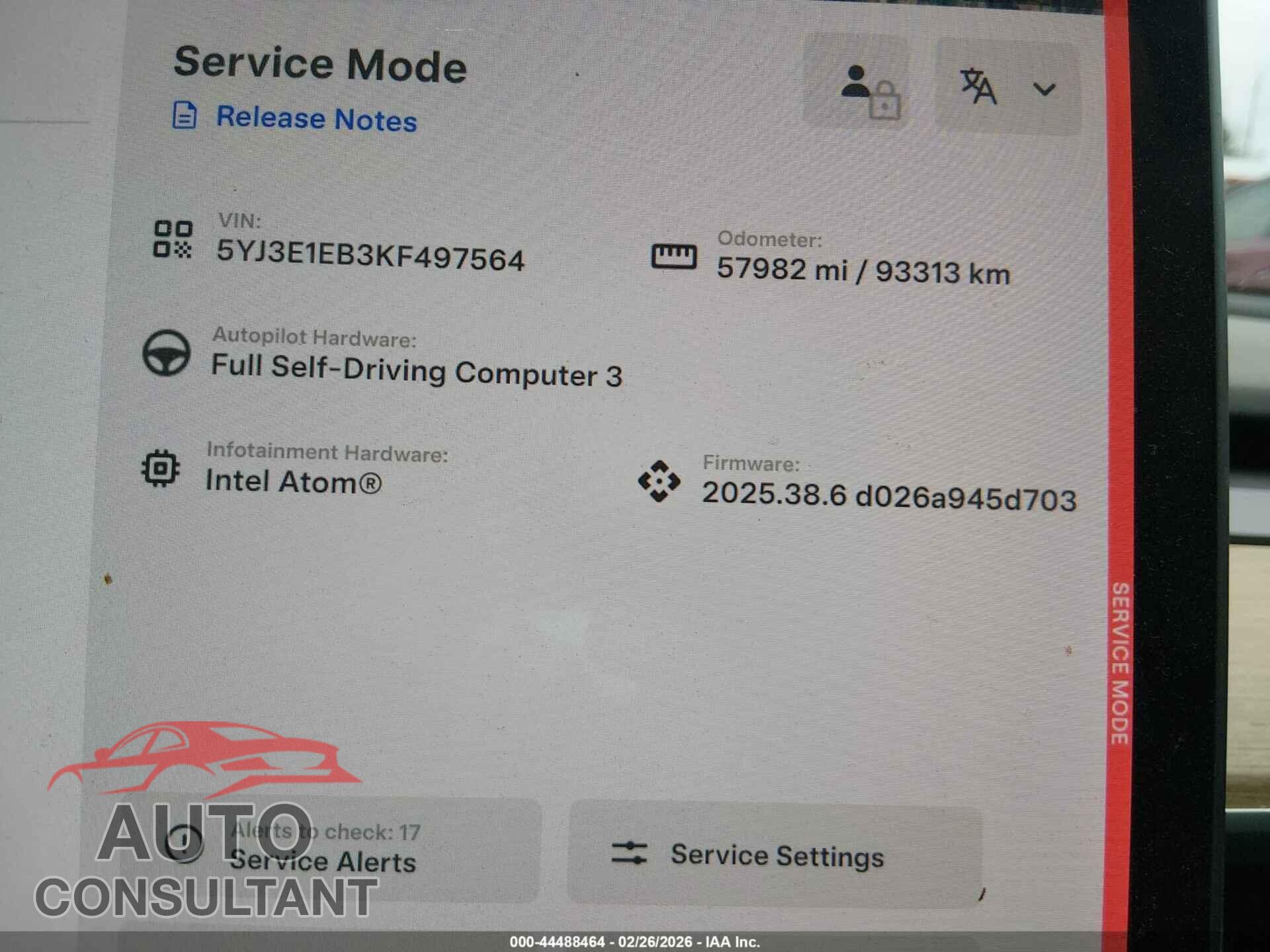 TESLA MODEL 3 2019 - 5YJ3E1EB3KF497564