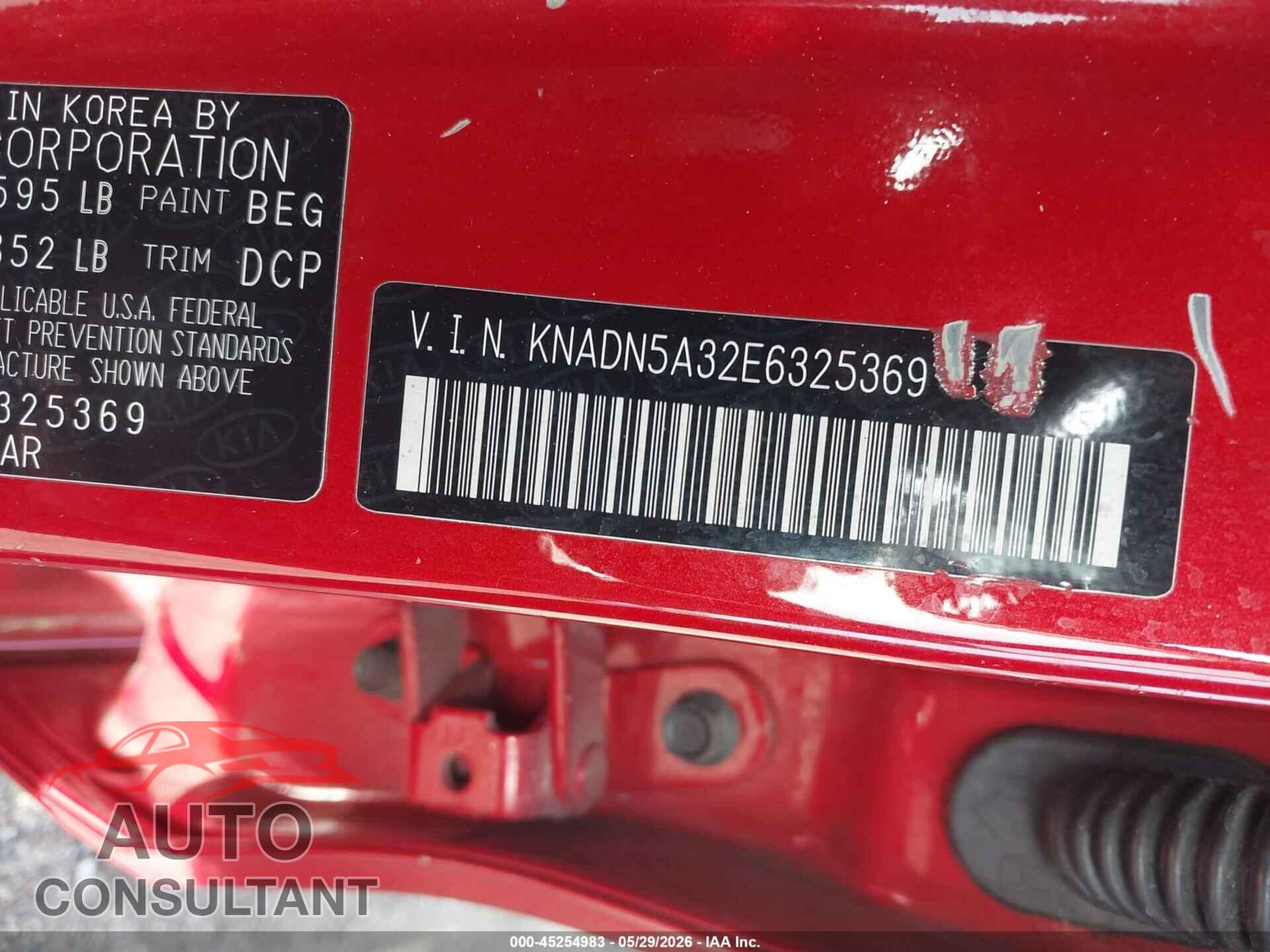 KIA RIO 2014 - KNADN5A32E6325369