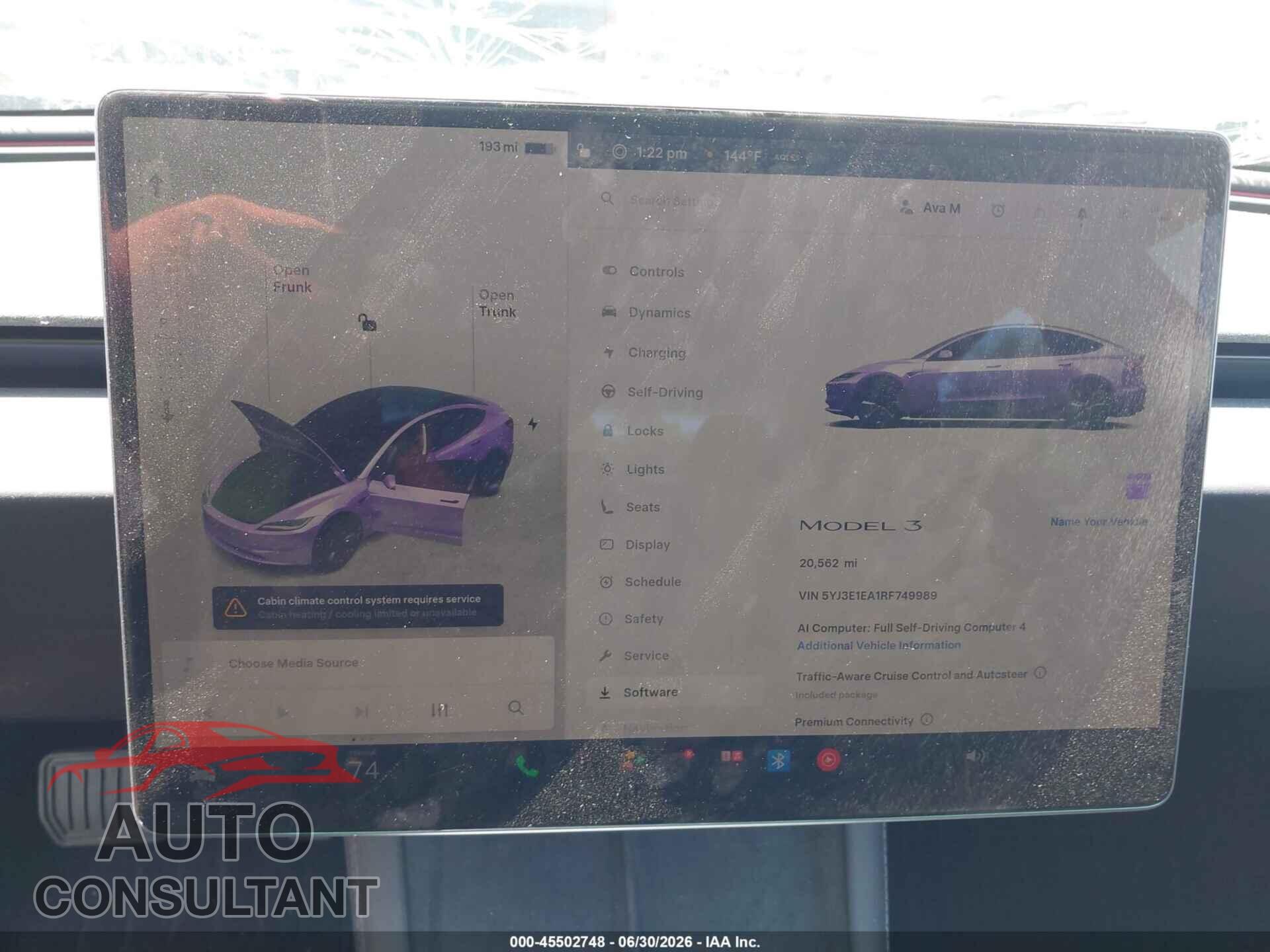 TESLA MODEL 3 2024 - 5YJ3E1EA1RF749989