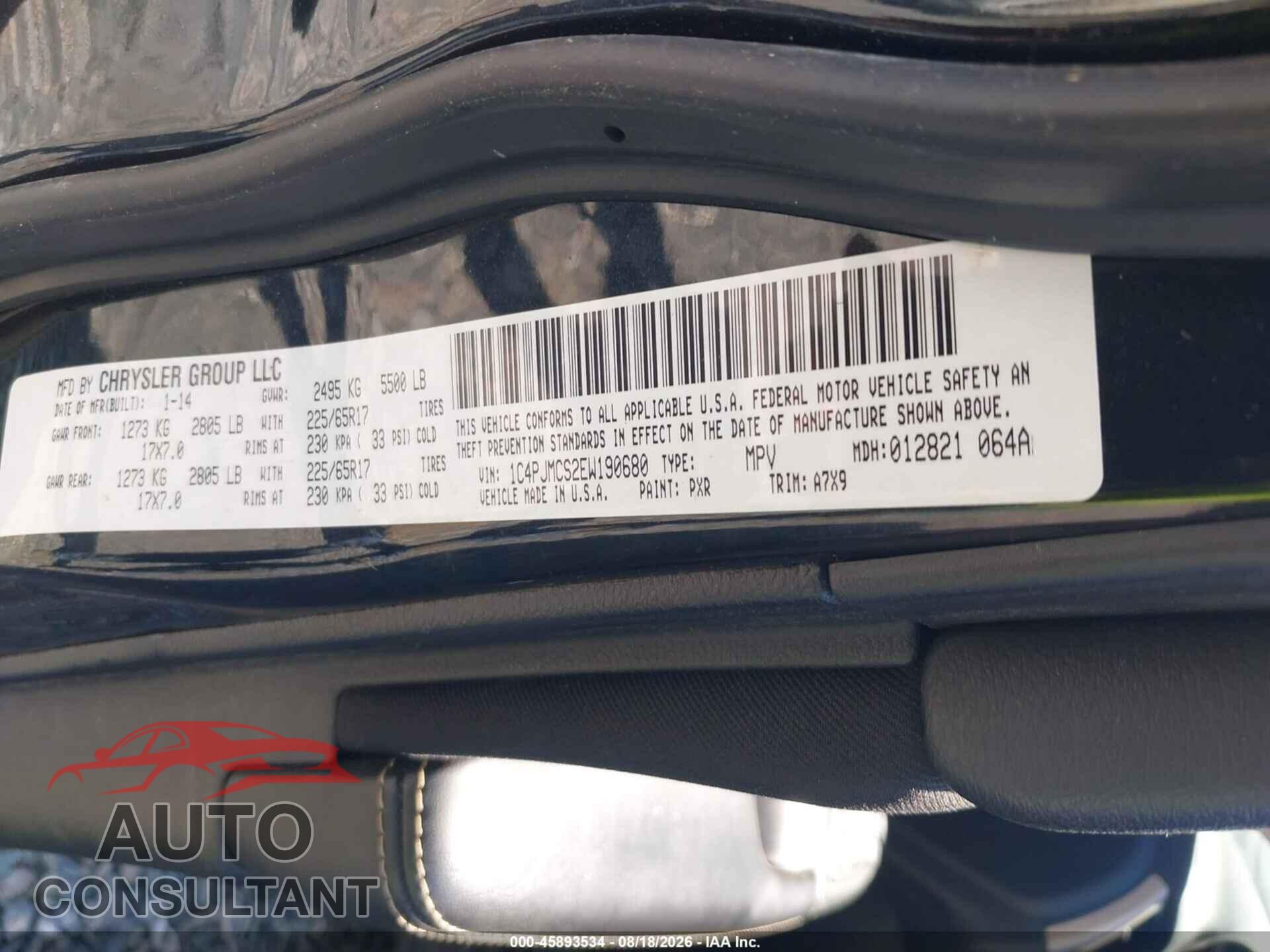JEEP CHEROKEE 2014 - 1C4PJMCS2EW190680