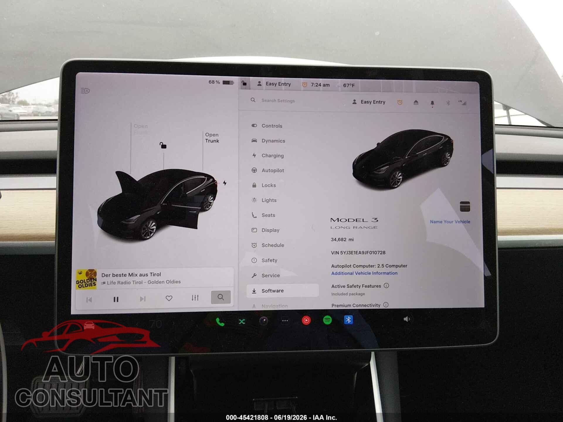 TESLA MODEL 3 2018 - 5YJ3E1EA9JF010728