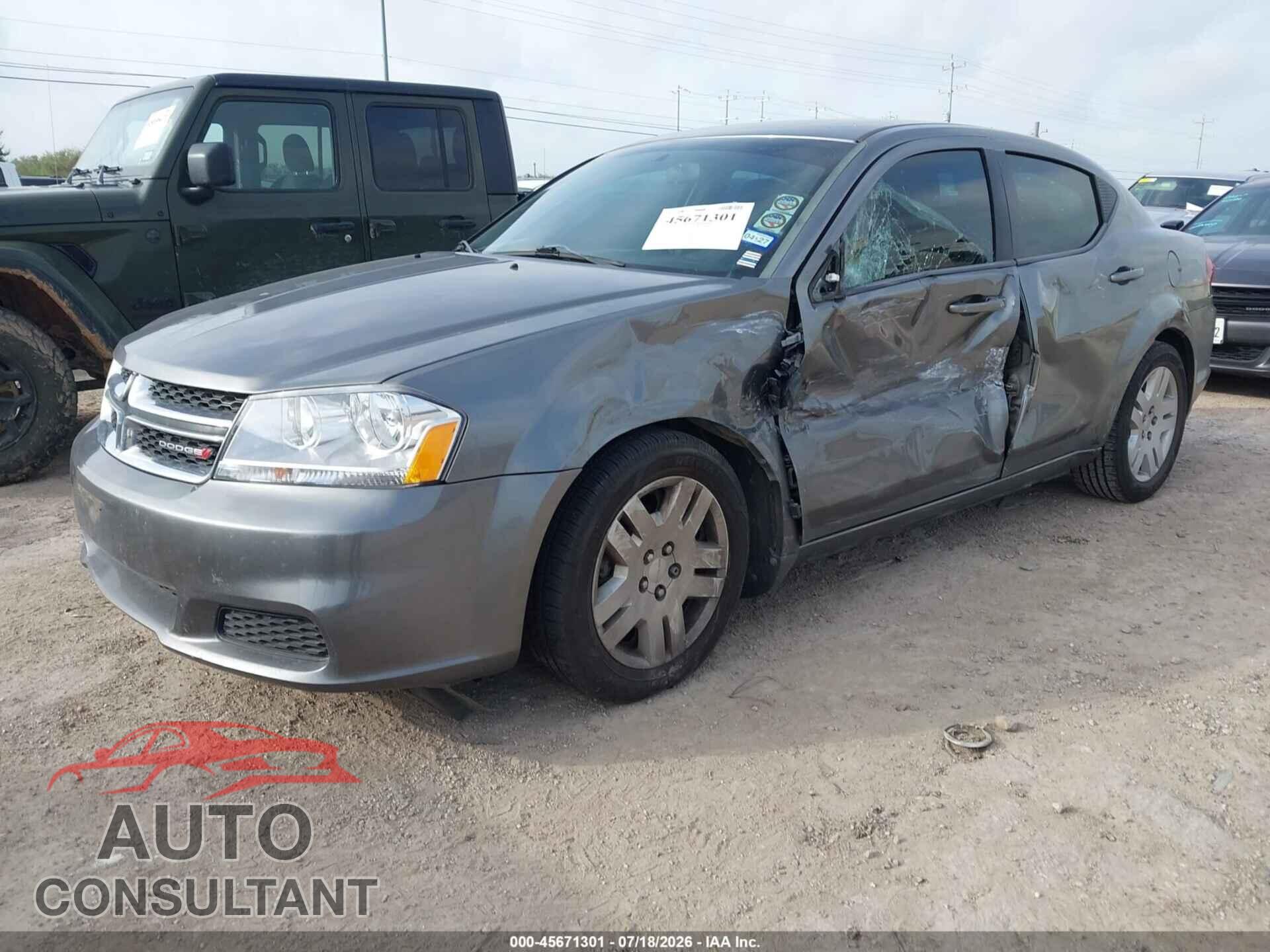 DODGE AVENGER 2013 - 1C3CDZAB5DN730277