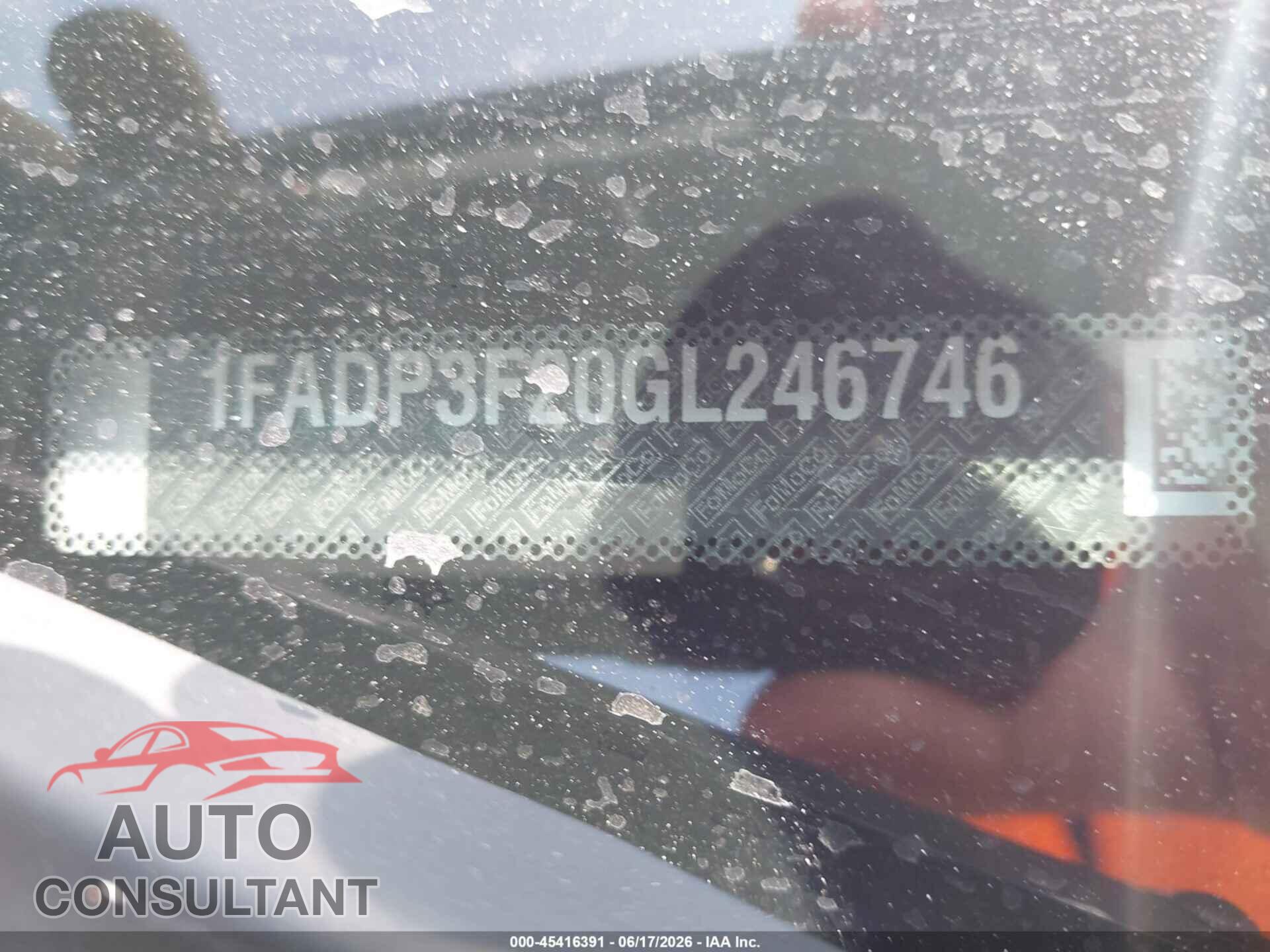 FORD FOCUS 2016 - 1FADP3F20GL246746