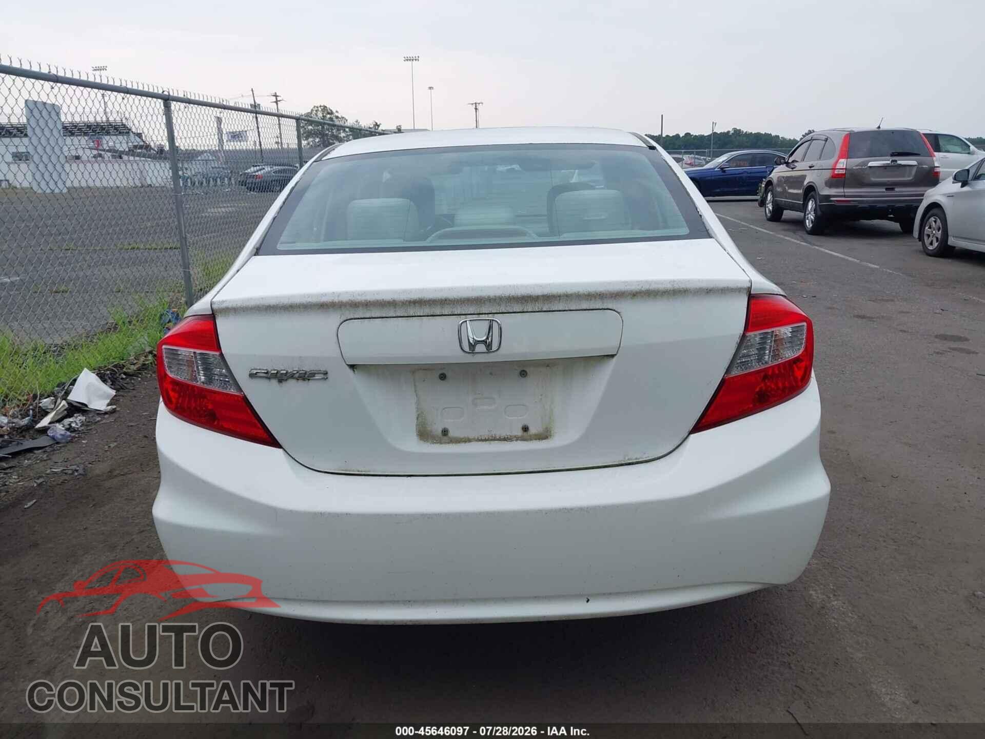 HONDA CIVIC 2012 - 19XFB2F88CE316433