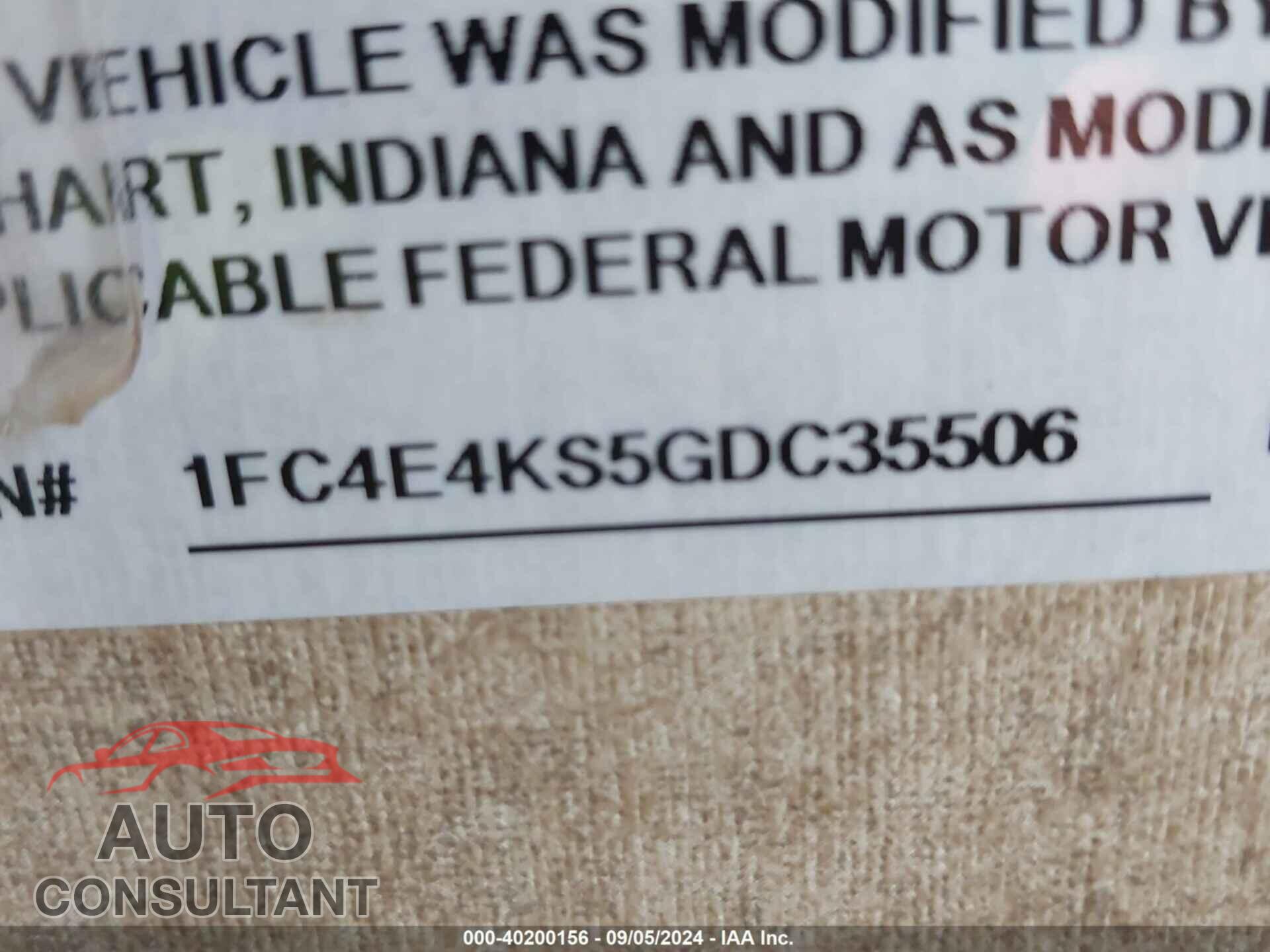 FORD ECONOLINE 2016 - 1FC4E4KS5GDC35506