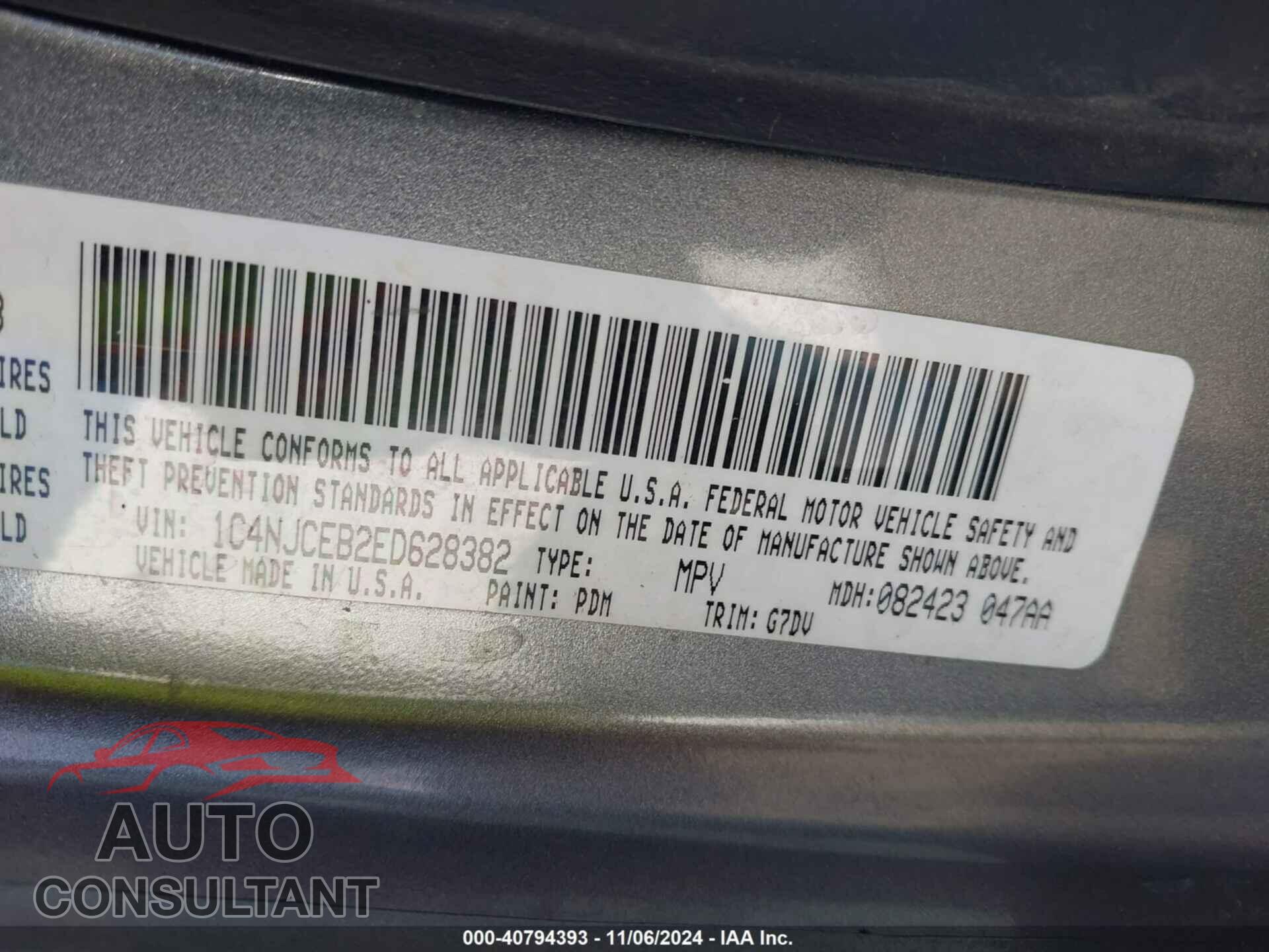 JEEP COMPASS 2014 - 1C4NJCEB2ED628382