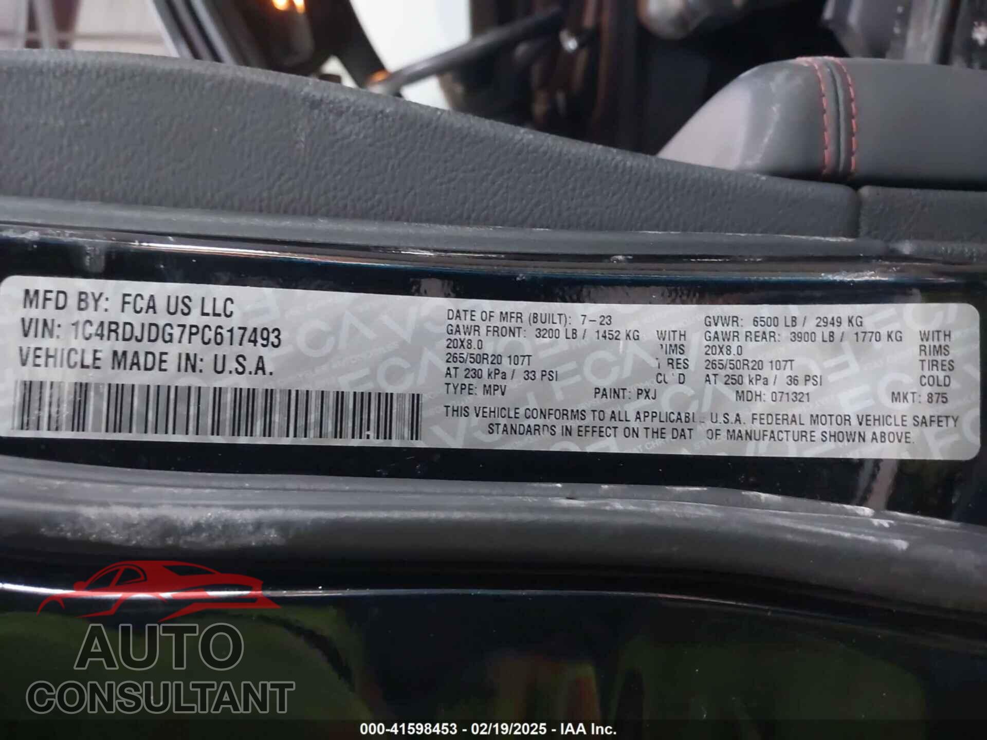 DODGE DURANGO 2023 - 1C4RDJDG7PC617493