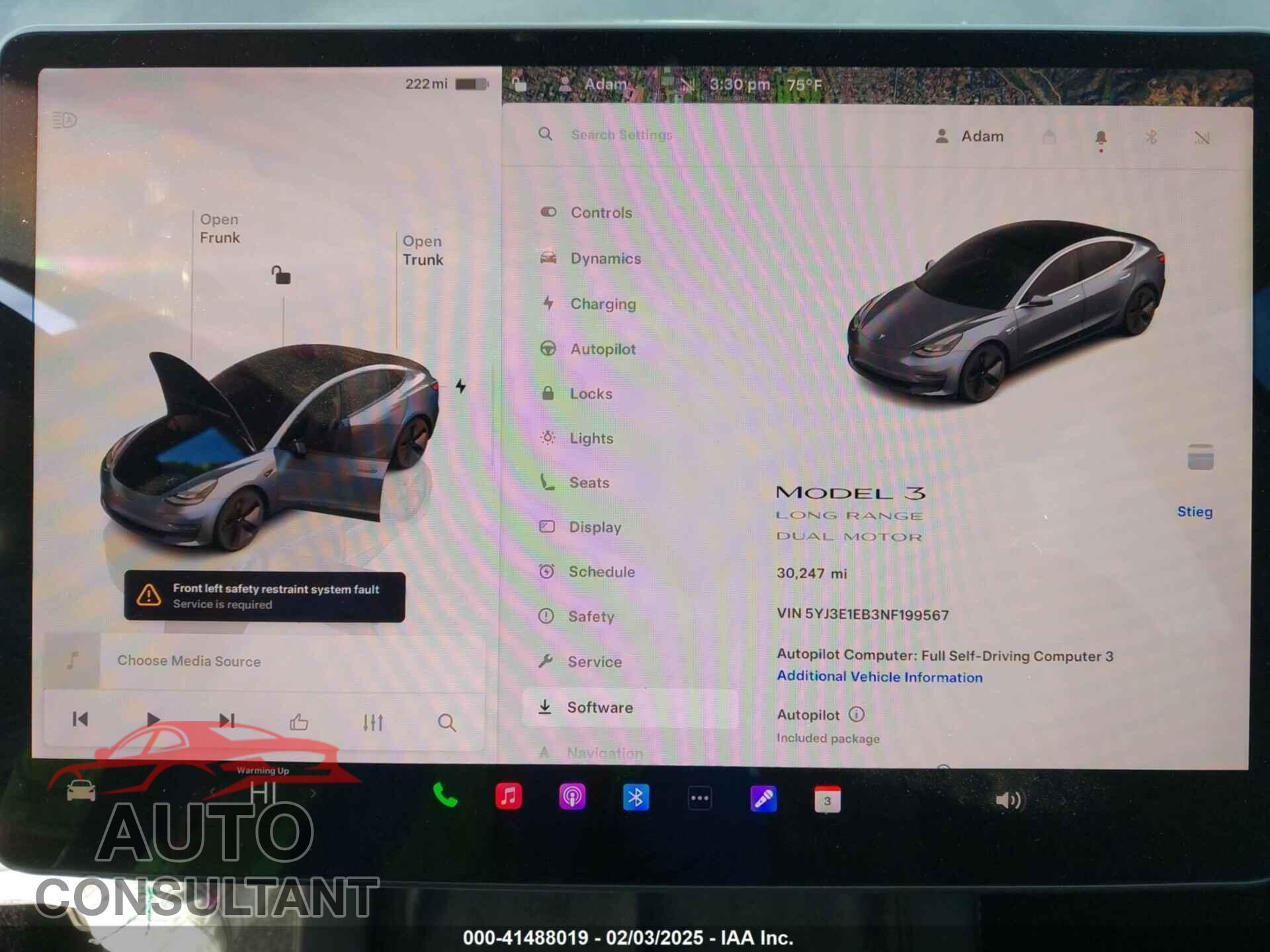 TESLA MODEL 3 2022 - 5YJ3E1EB3NF199567