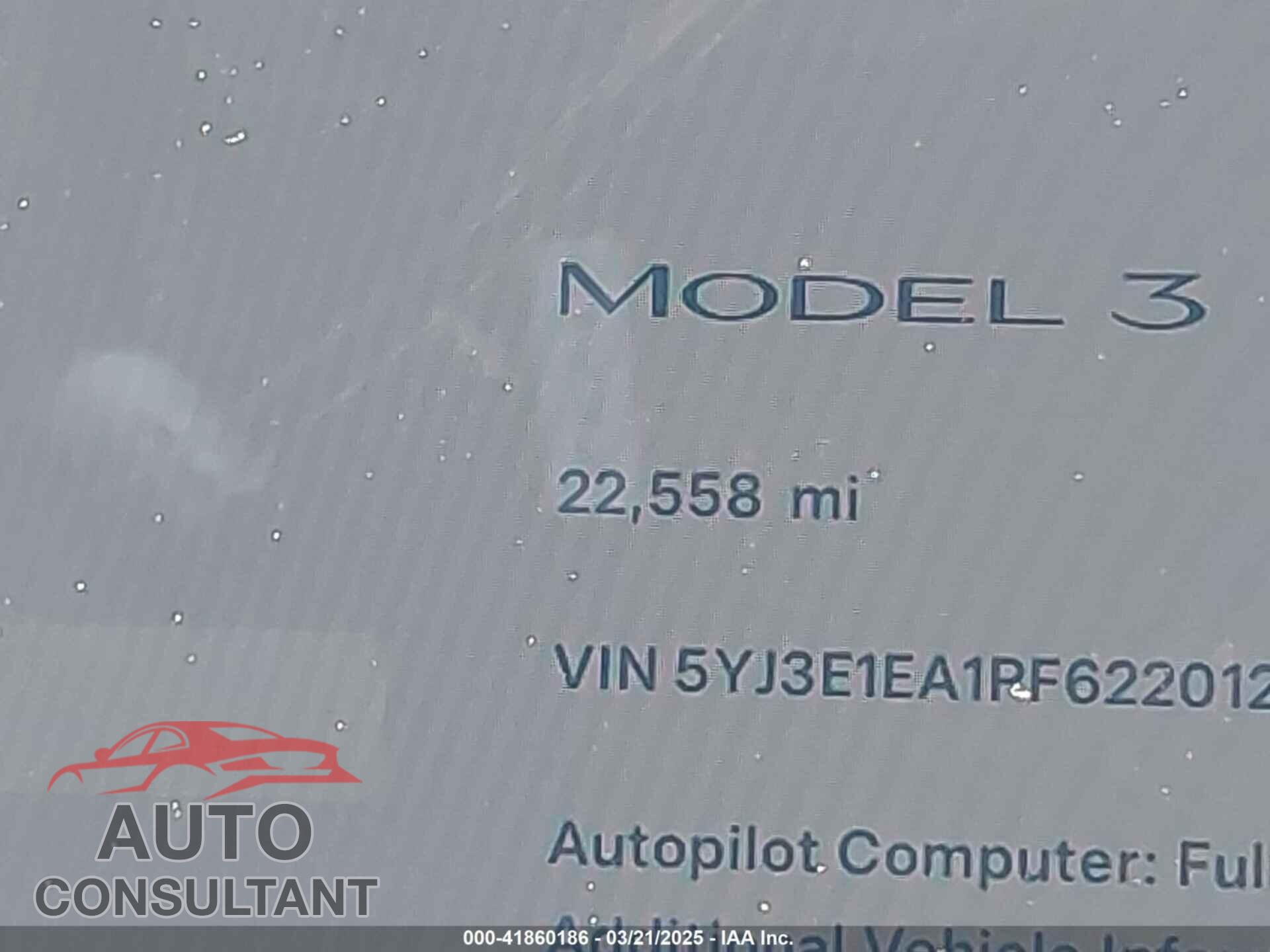 TESLA MODEL 3 2023 - 5YJ3E1EA1PF622012