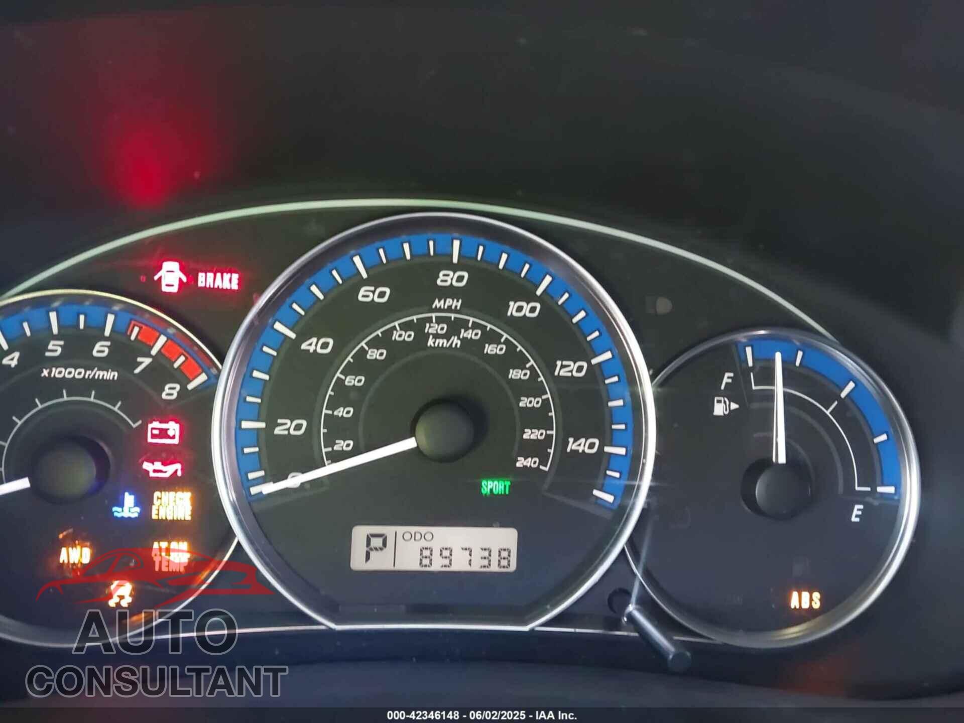 SUBARU FORESTER 2012 - JF2SHADC8CH457643