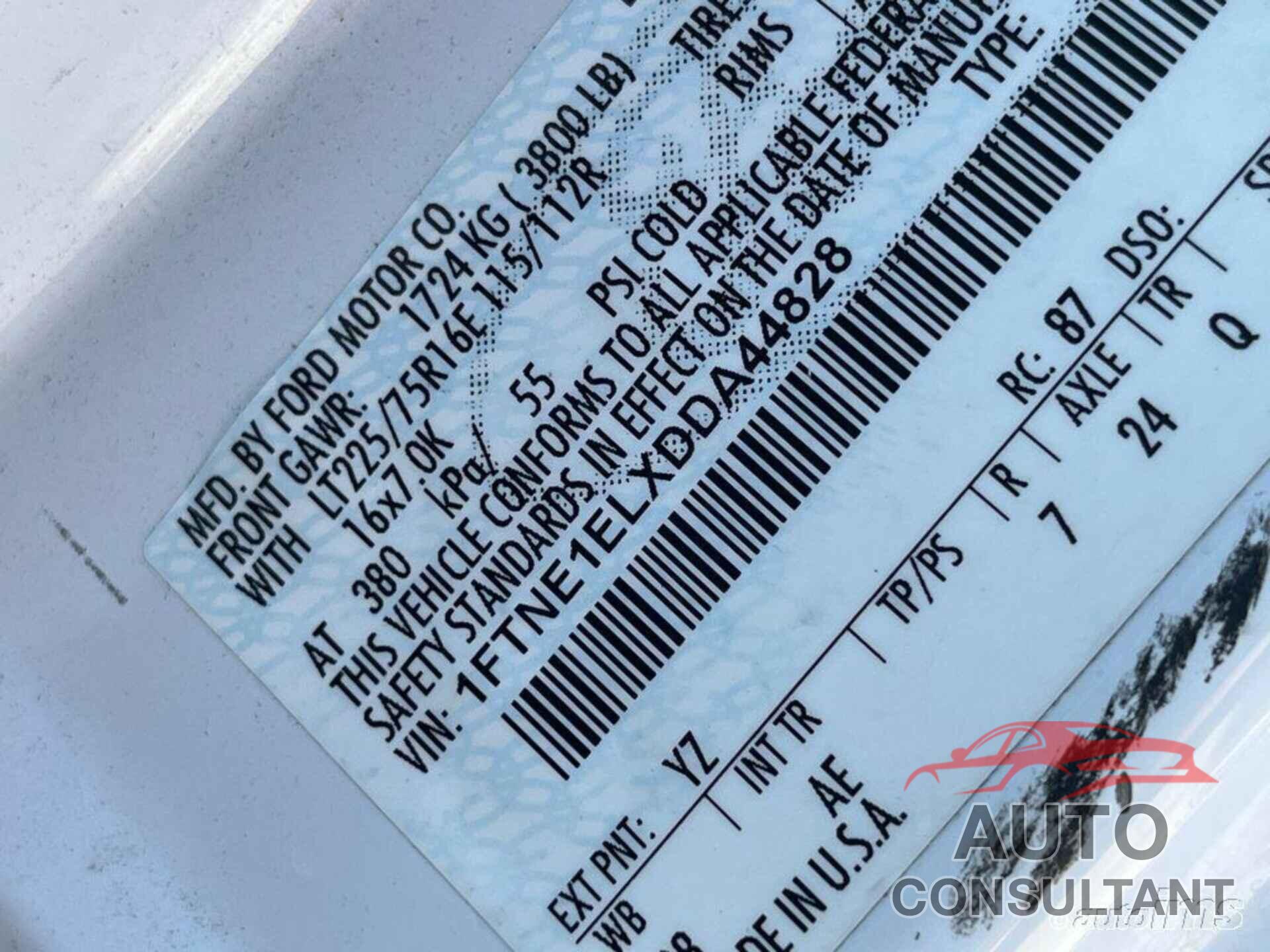 FORD E-150 2013 - 1FTNE1ELXDDA44828