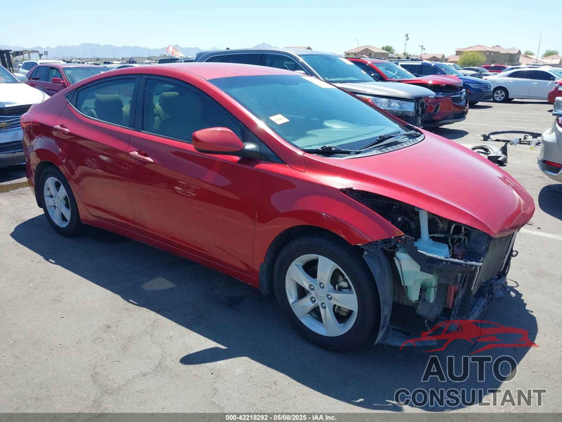 HYUNDAI ELANTRA 2013 - KMHDH4AE6DU642129