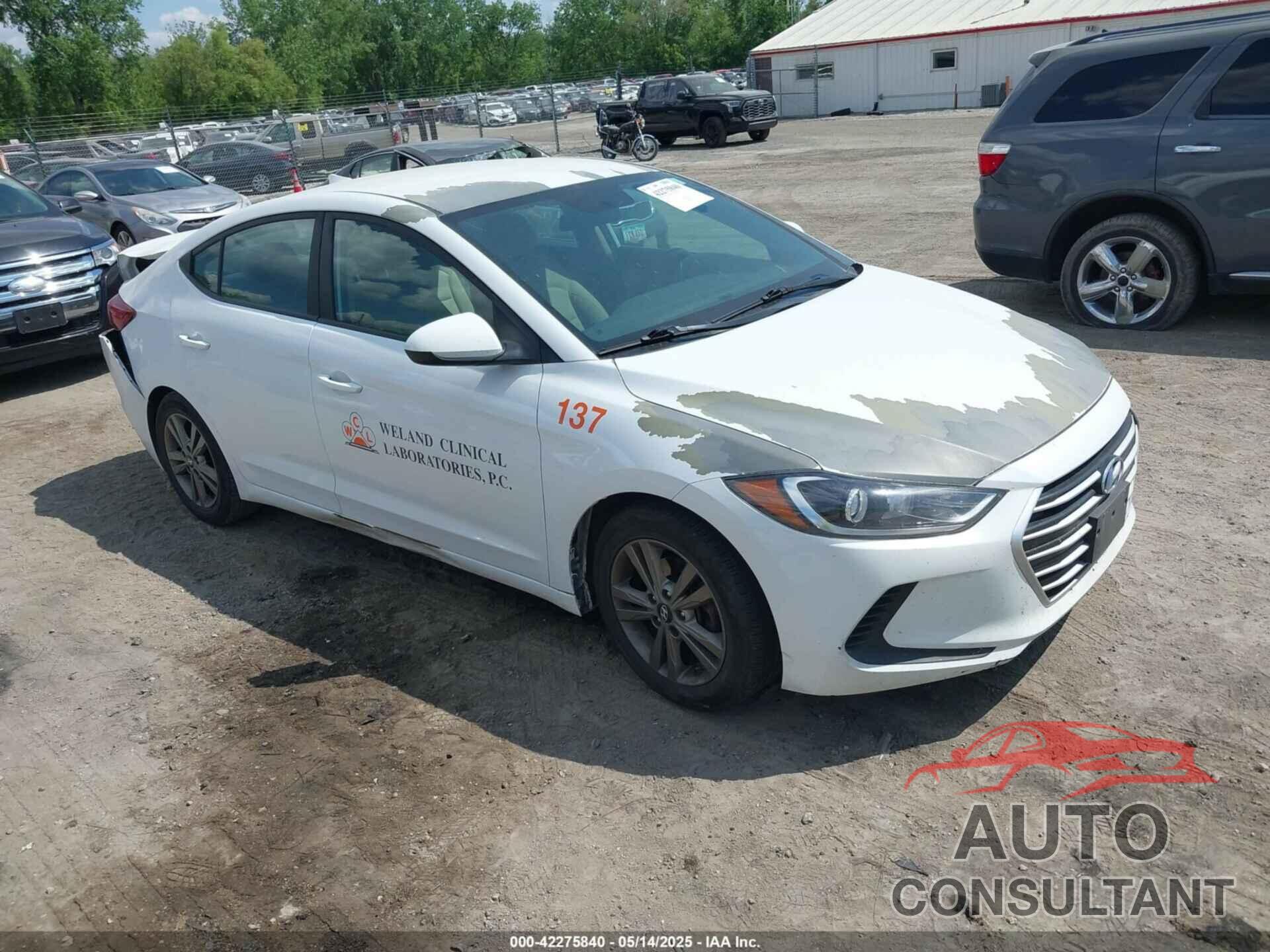HYUNDAI ELANTRA 2018 - 5NPD84LF4JH274534