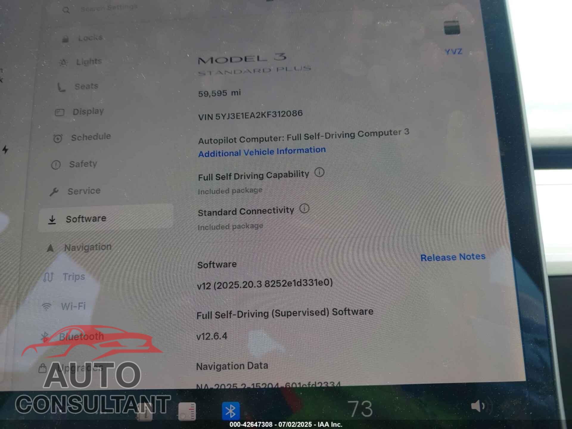 TESLA MODEL 3 2019 - 5YJ3E1EA2KF312086