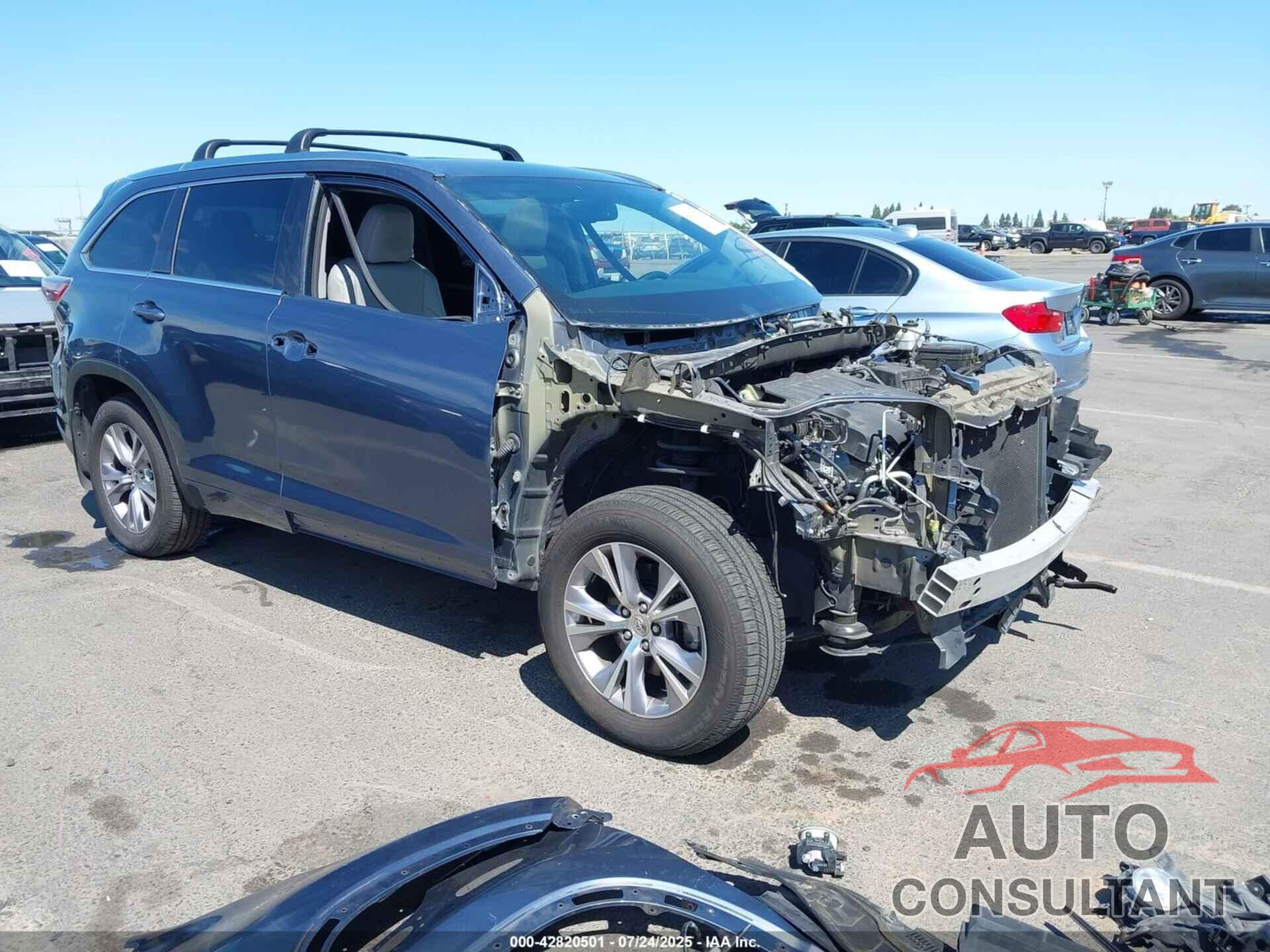 TOYOTA HIGHLANDER 2015 - 5TDJKRFH5FS160834