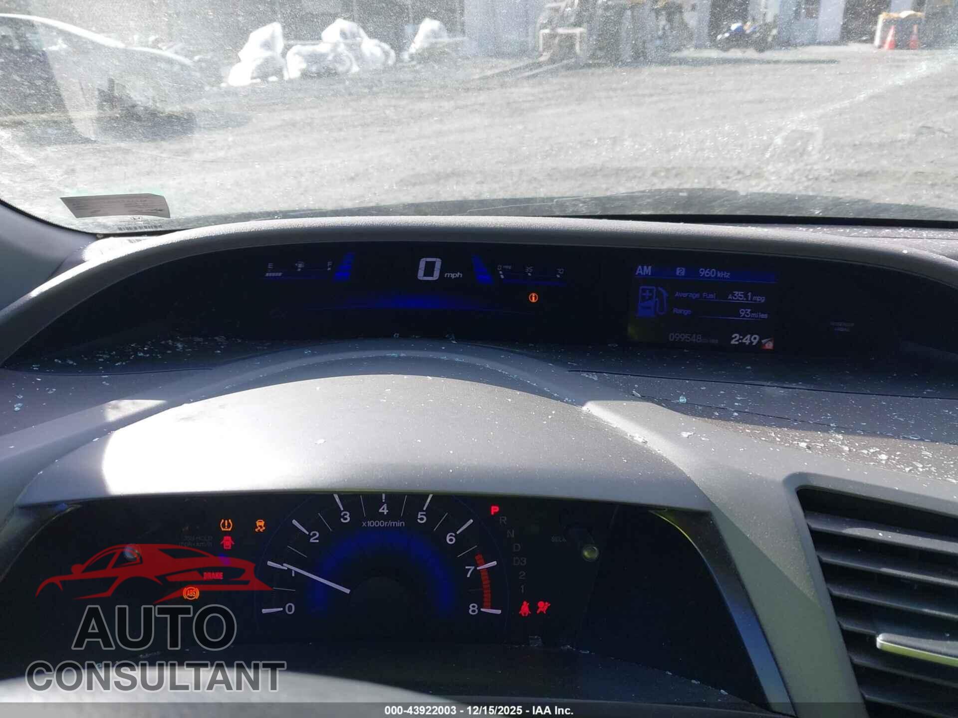 HONDA CIVIC 2012 - 2HGFB2F62CH321566
