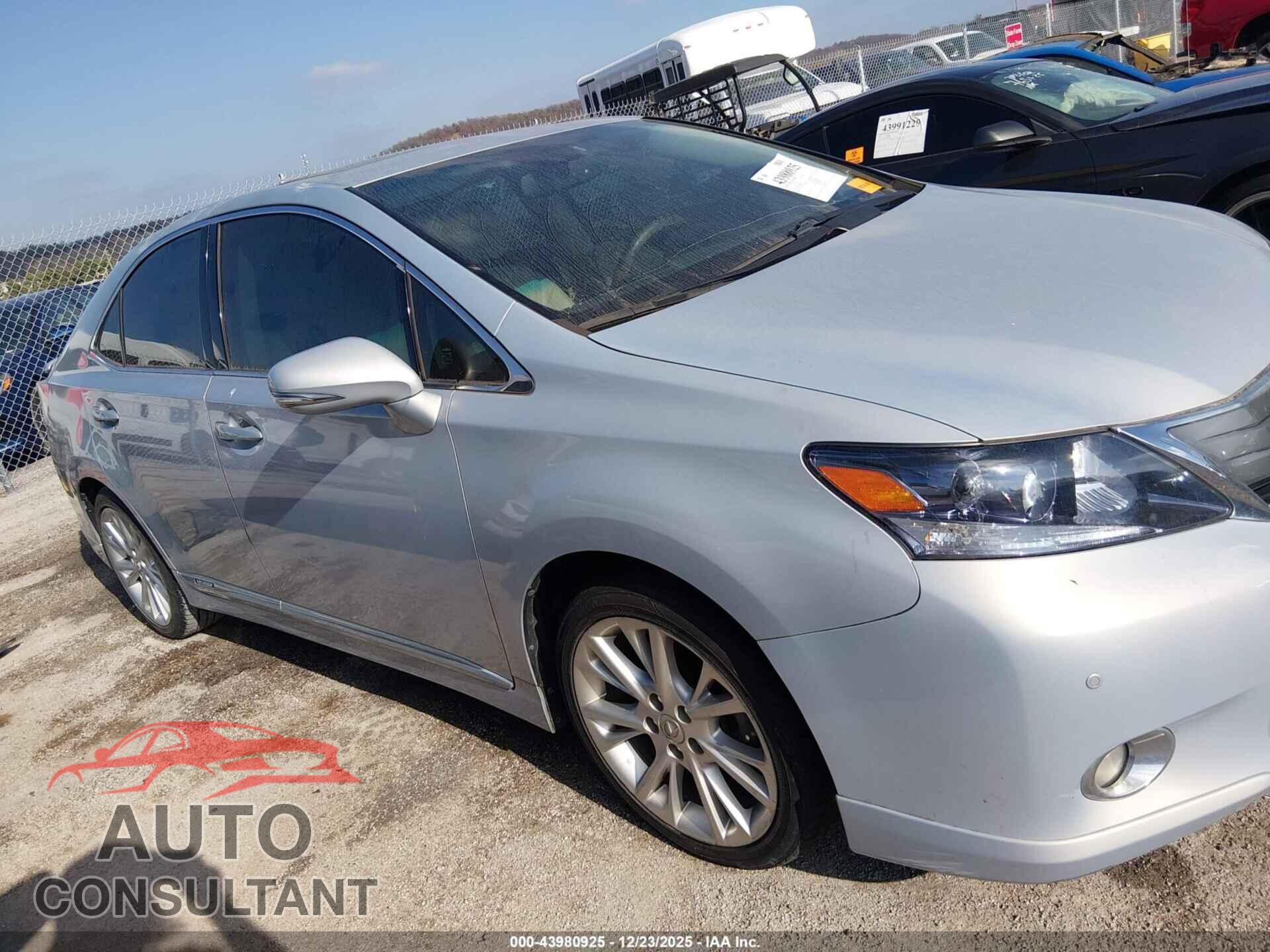 LEXUS HS 250H 2010 - JTHBB1BA9A2002008