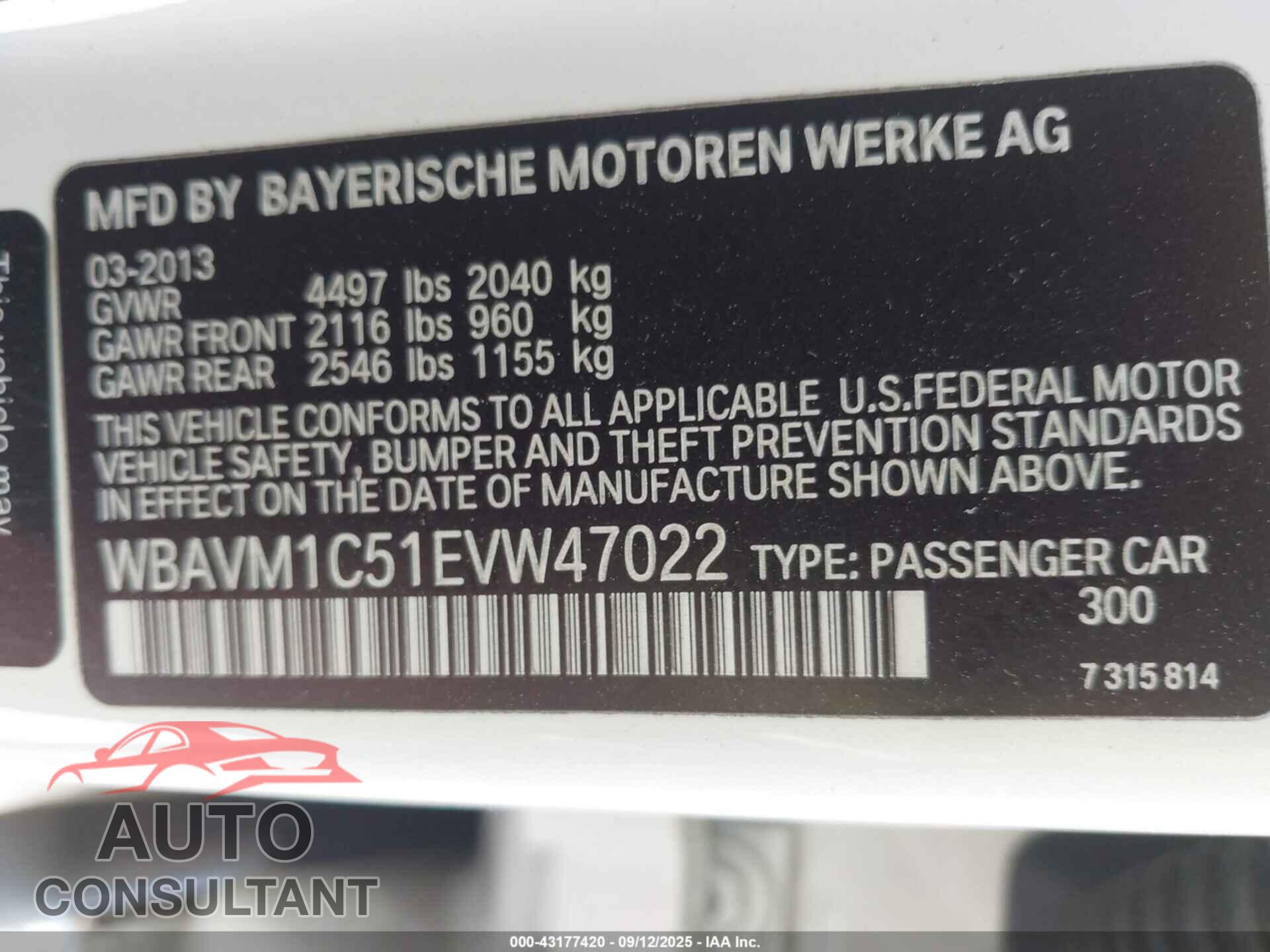 BMW X1 2014 - WBAVM1C51EVW47022