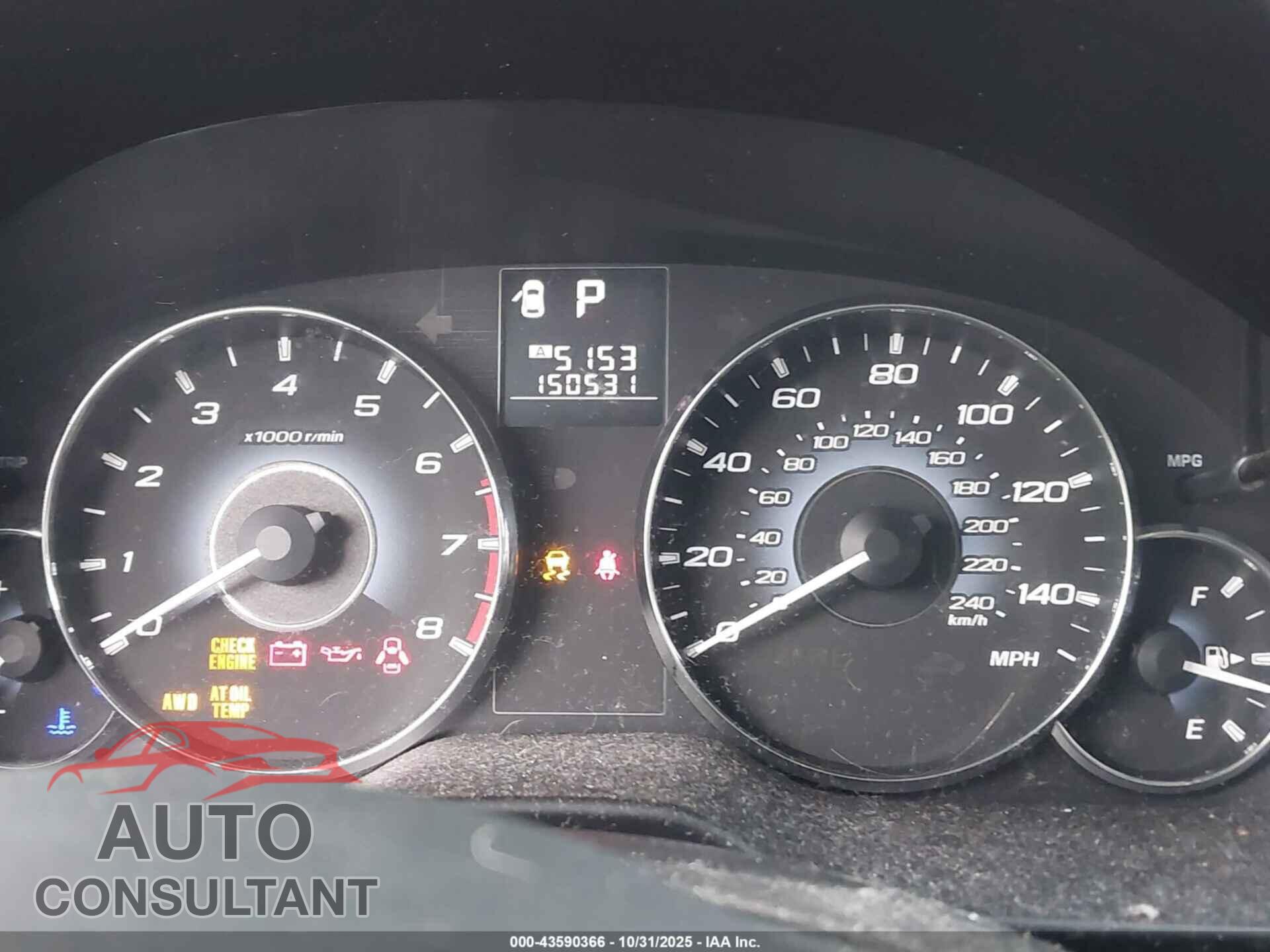 SUBARU OUTBACK 2010 - 4S4BRBCC8A3372617