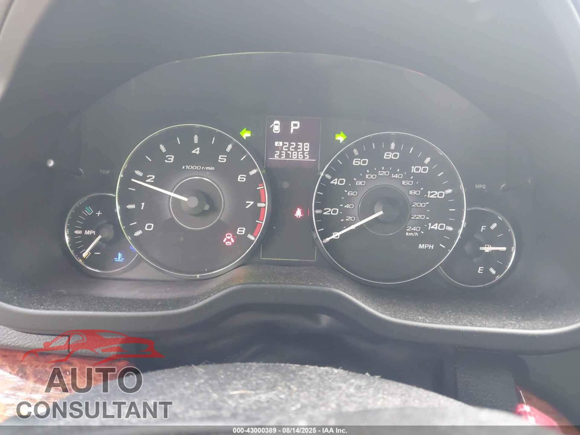 SUBARU OUTBACK 2011 - 4S4BRBKC8B3316230