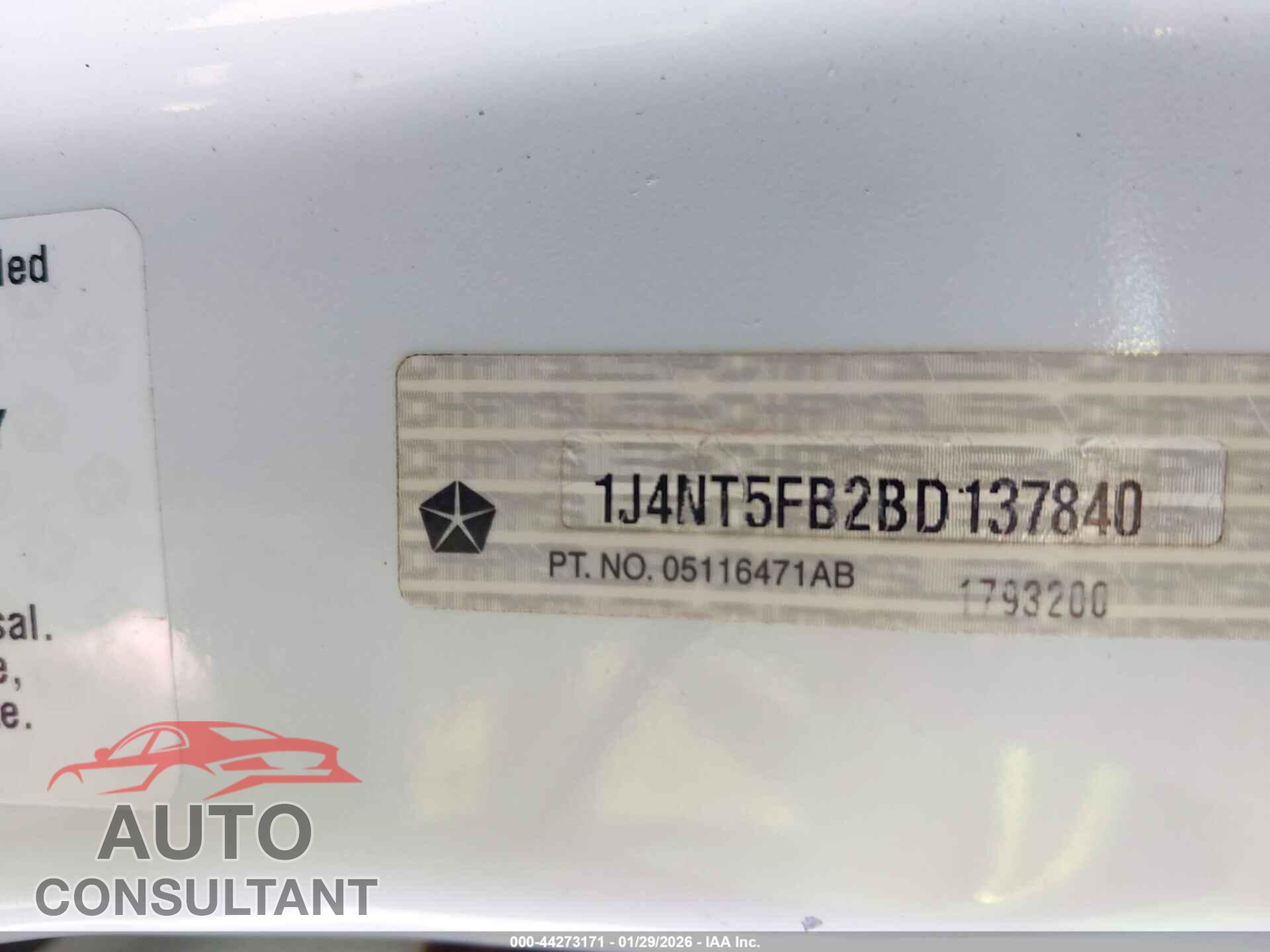 JEEP COMPASS 2011 - 1J4NT5FB2BD137840