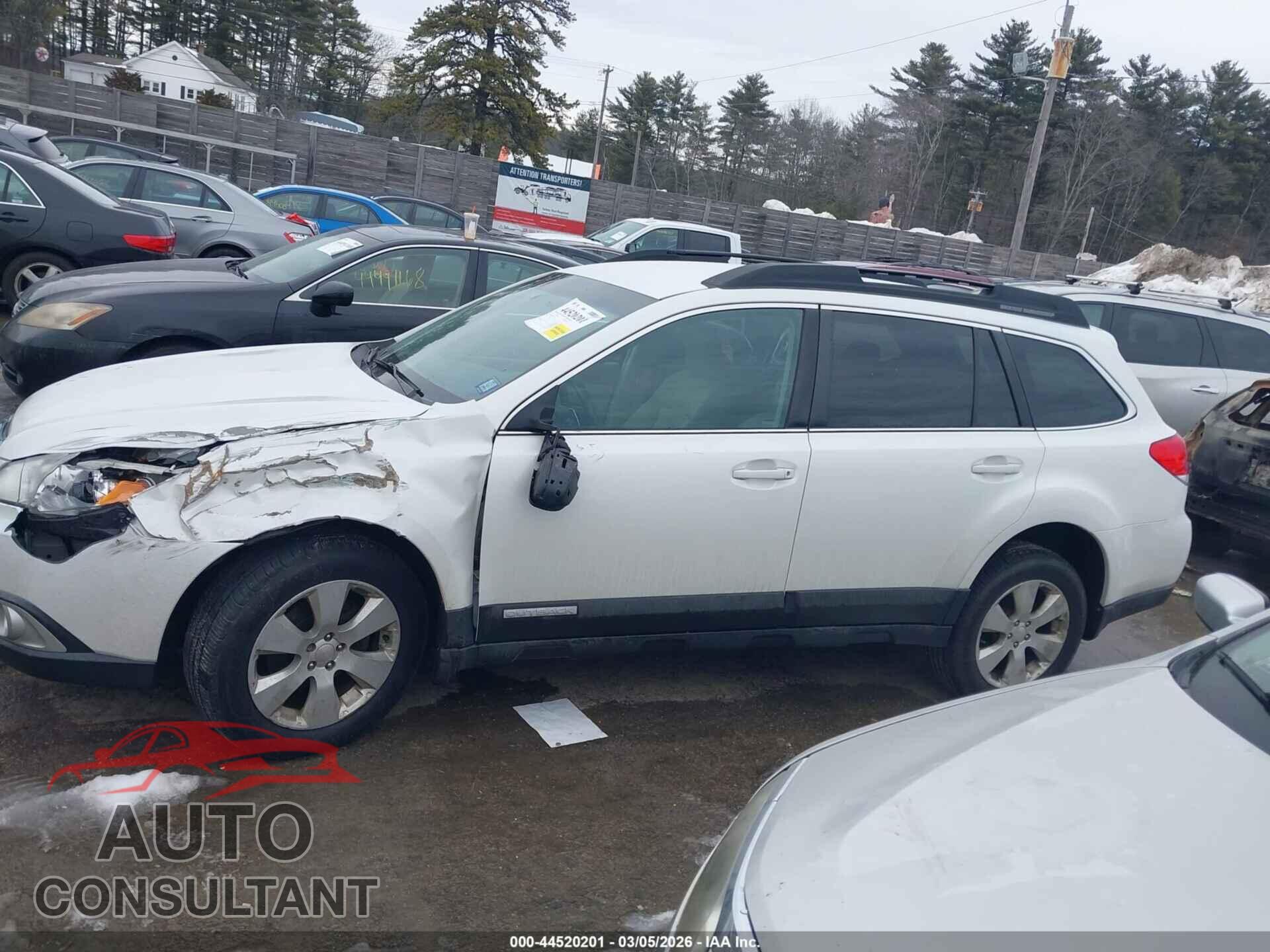 SUBARU OUTBACK 2011 - 4S4BRBCC6B3322073