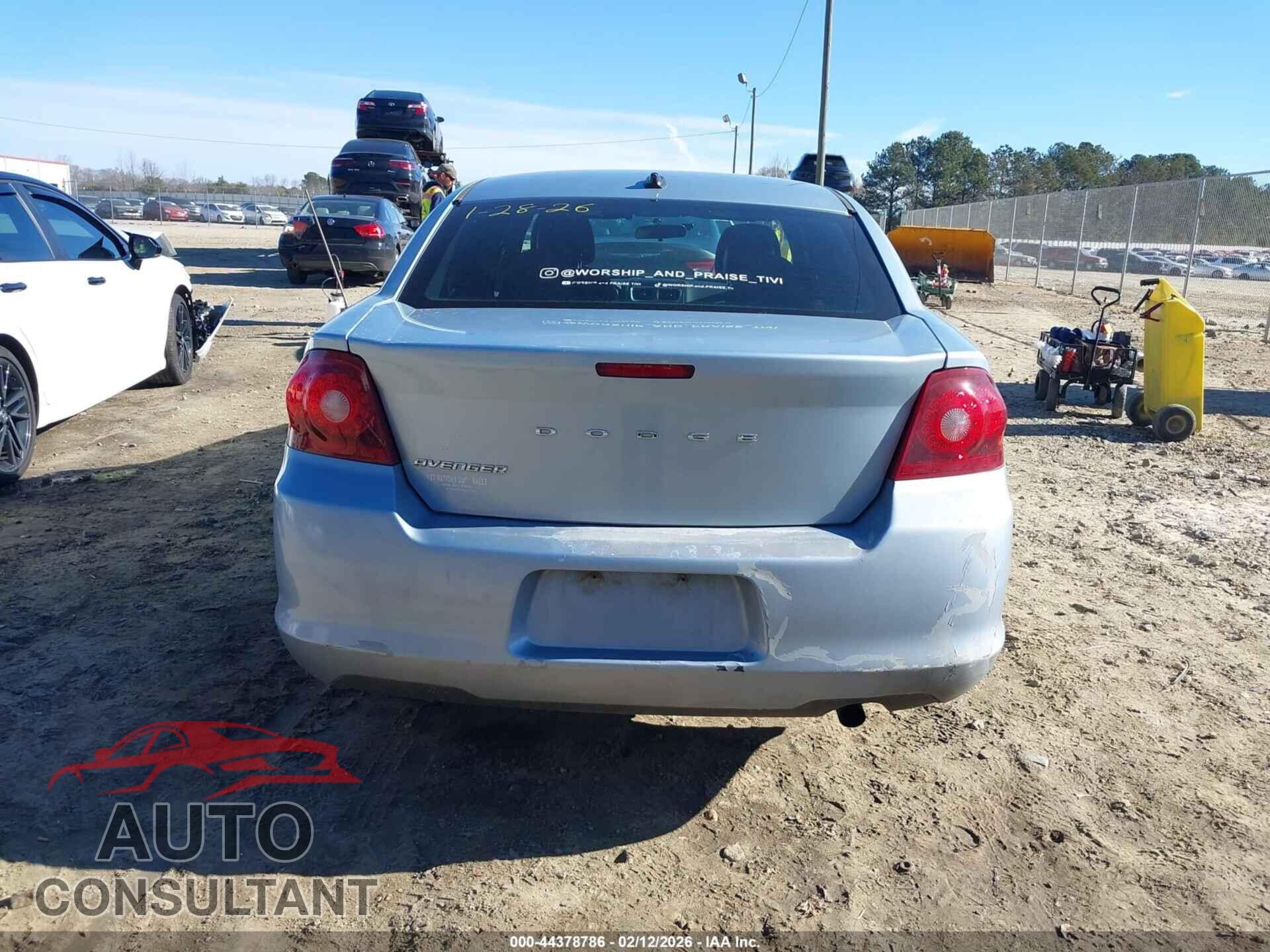 DODGE AVENGER 2013 - 1C3CDZAB9DN741492