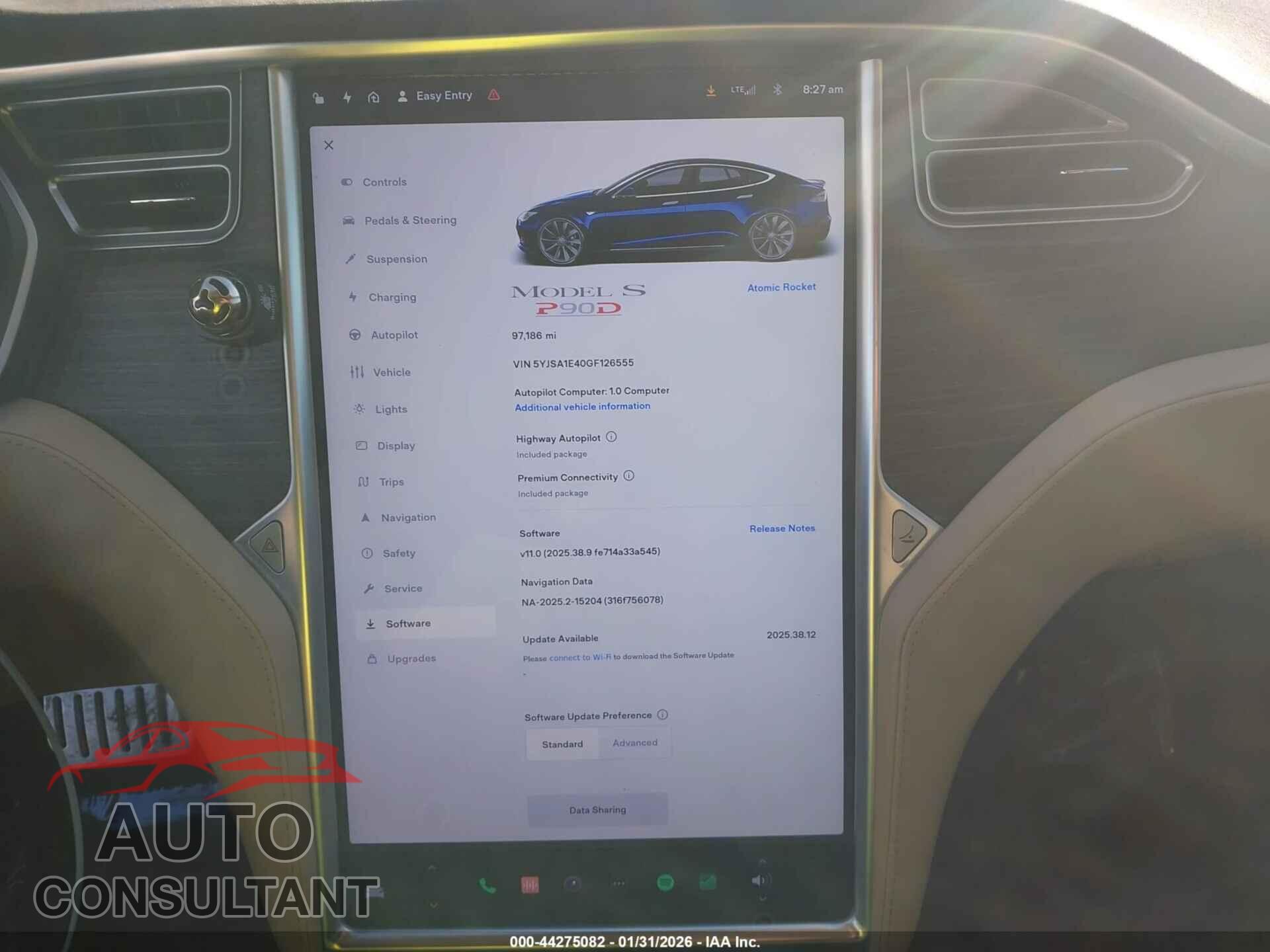 TESLA MODEL S 2016 - 5YJSA1E40GF126555