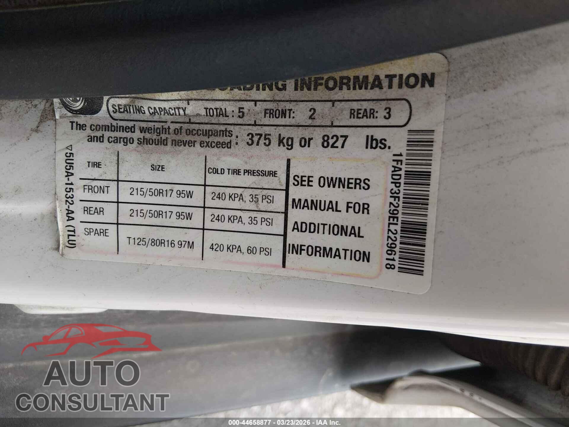 FORD FOCUS 2014 - 1FADP3F29EL229618