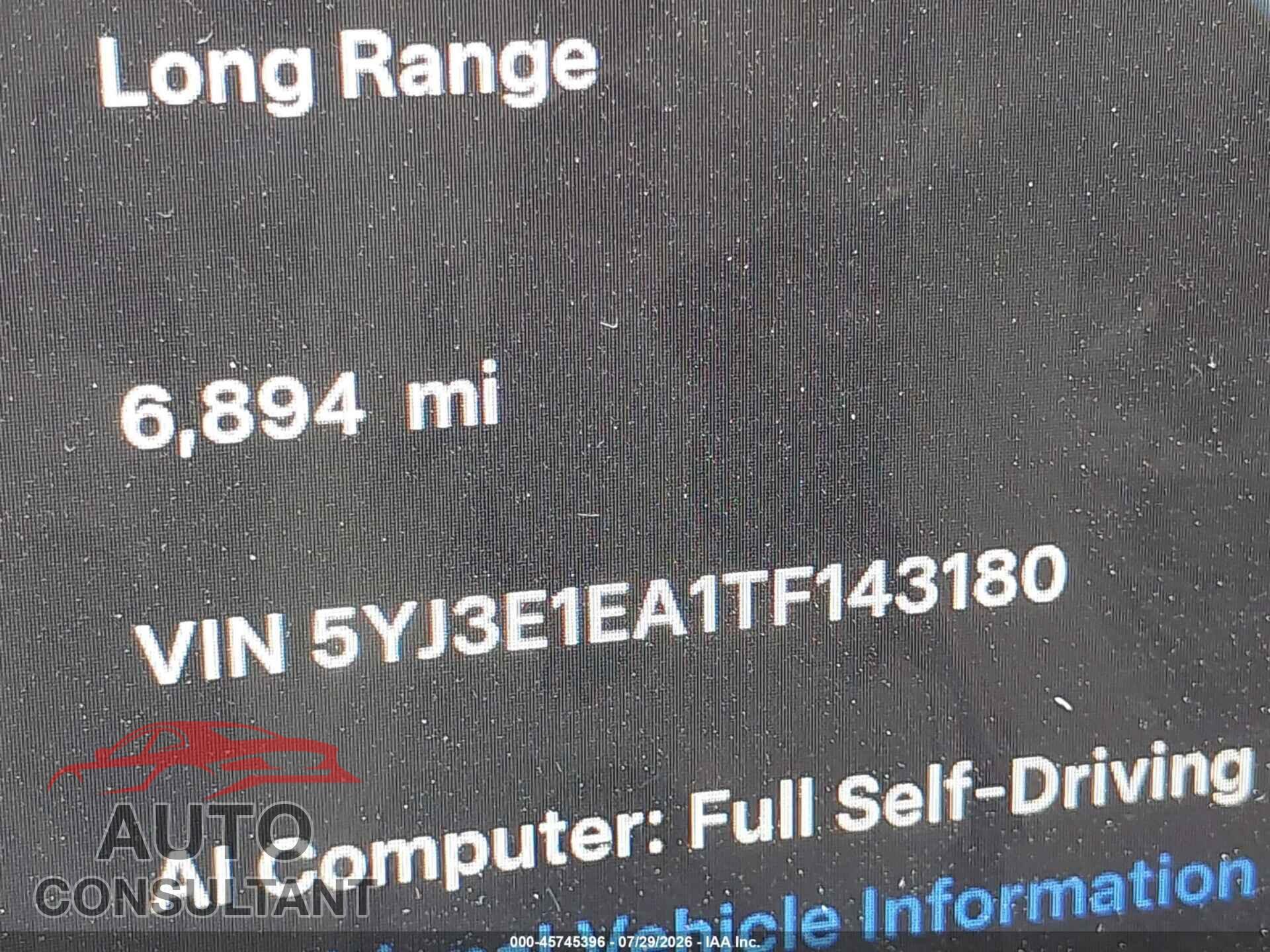 TESLA MODEL 3 2026 - 5YJ3E1EA1TF143180