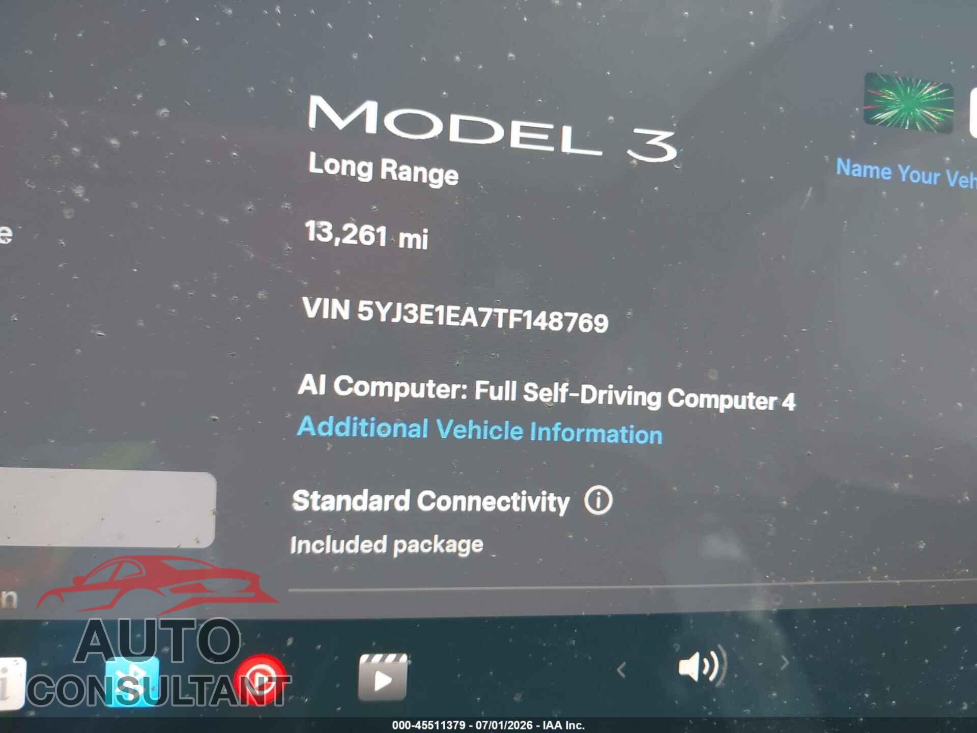 TESLA MODEL 3 2026 - 5YJ3E1EA7TF148769