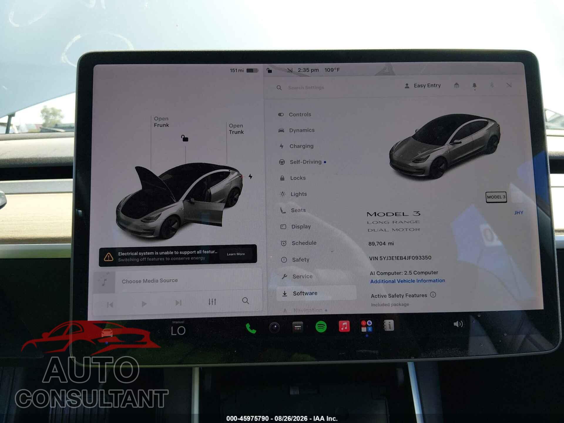 TESLA MODEL 3 2018 - 5YJ3E1EB4JF093350